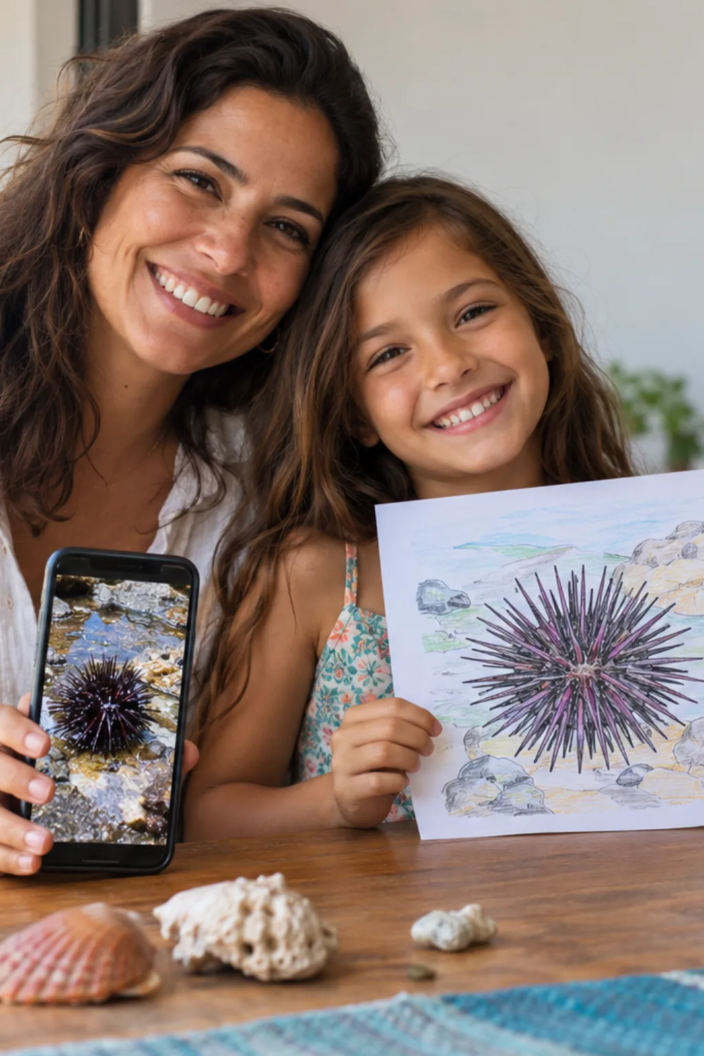 desenhos de ouriço-do-mar para colorir — exemplo criado na Desenhos pra Colorir