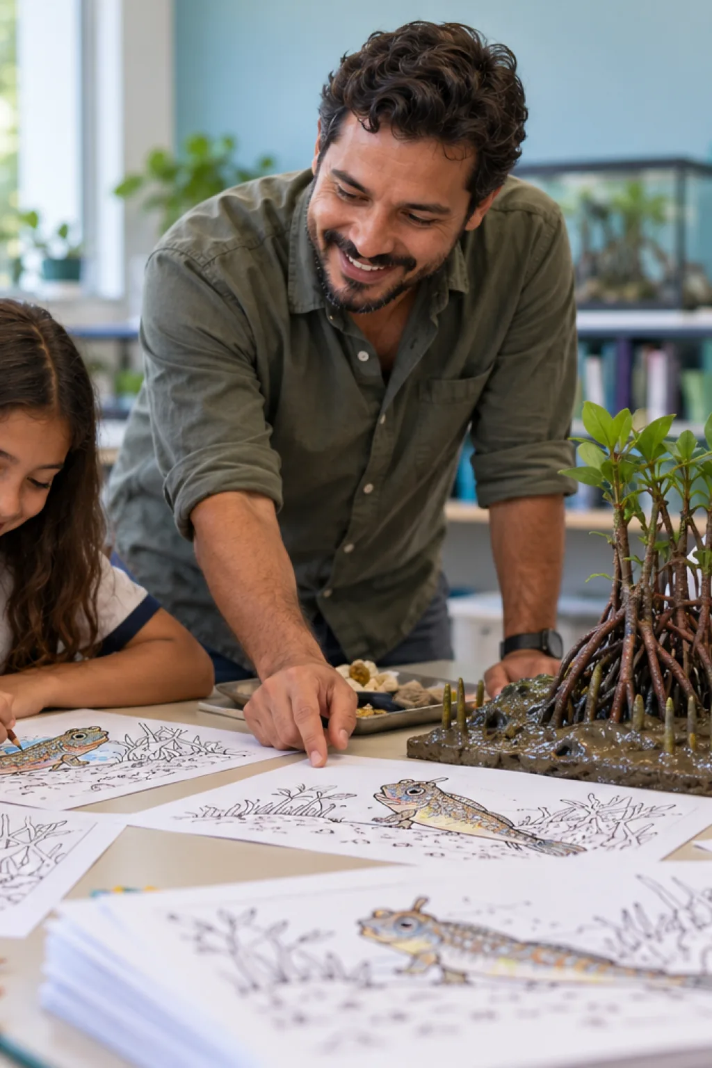 desenhos de peixe saltador-do-lodo para colorir — exemplo criado na Desenhos pra Colorir