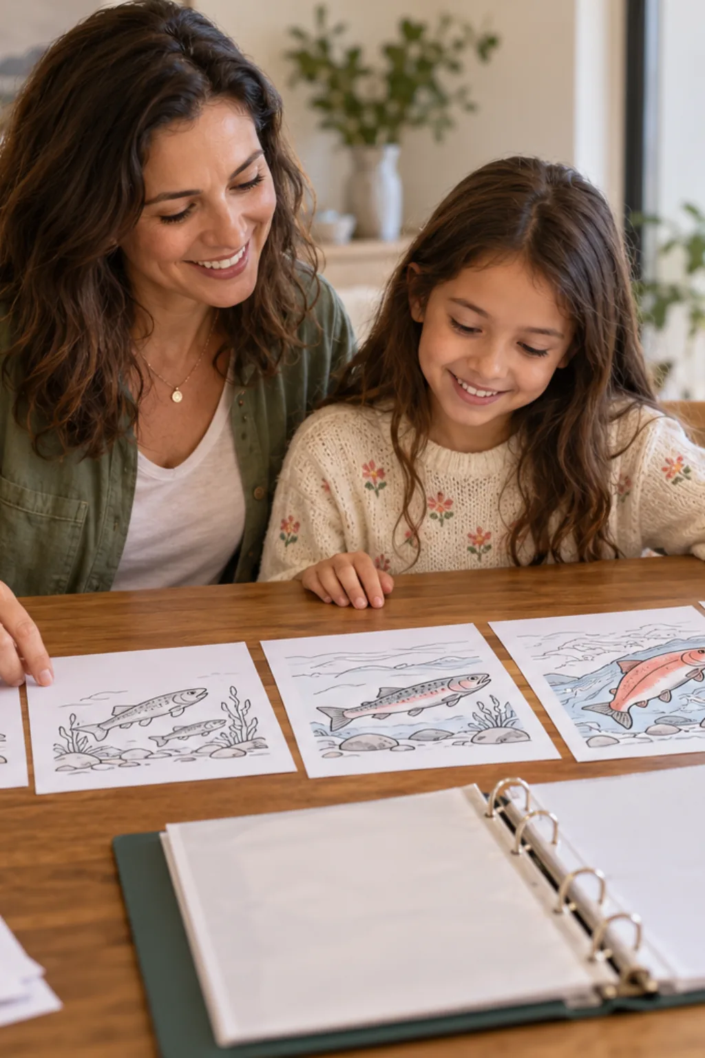 desenhos de salmão para colorir — exemplo criado na Desenhos pra Colorir