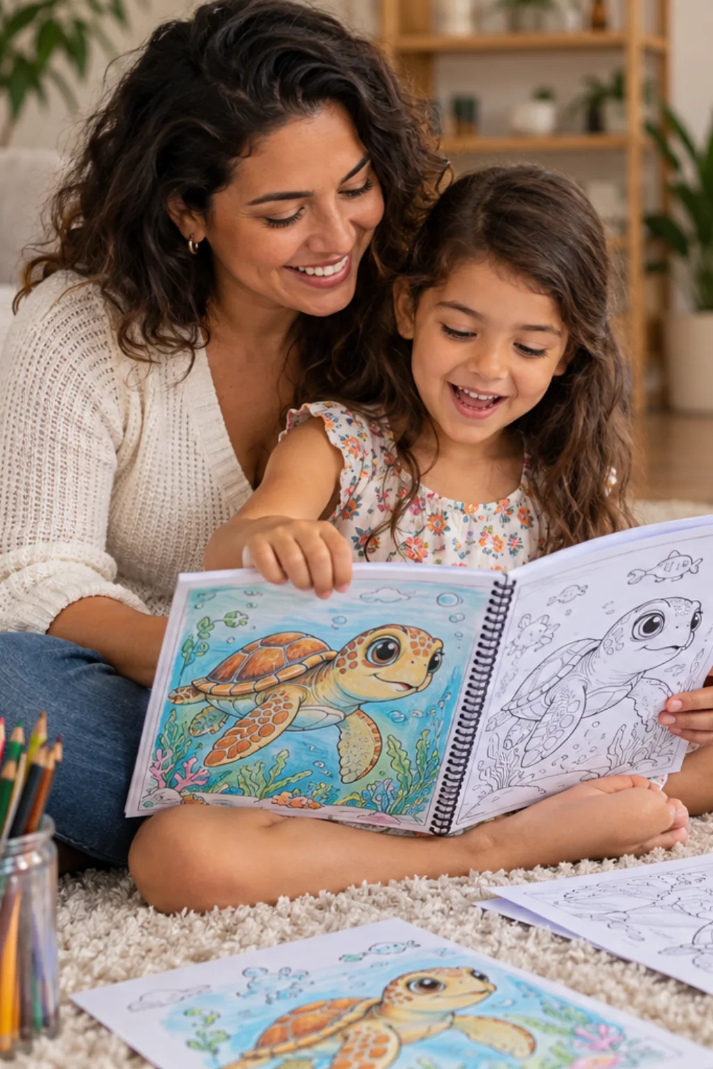 desenhos de tartaruga-cabeçuda para colorir — exemplo criado na Desenhos pra Colorir