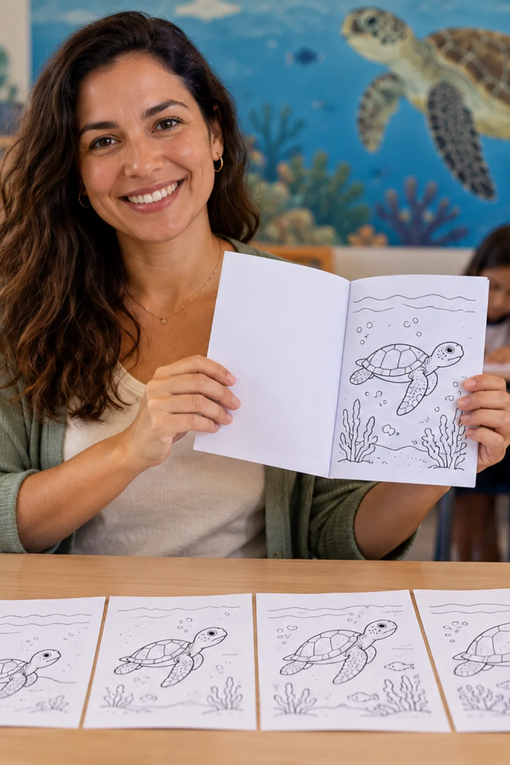 desenhos de tartaruga marinha para colorir — exemplo criado na Desenhos pra Colorir