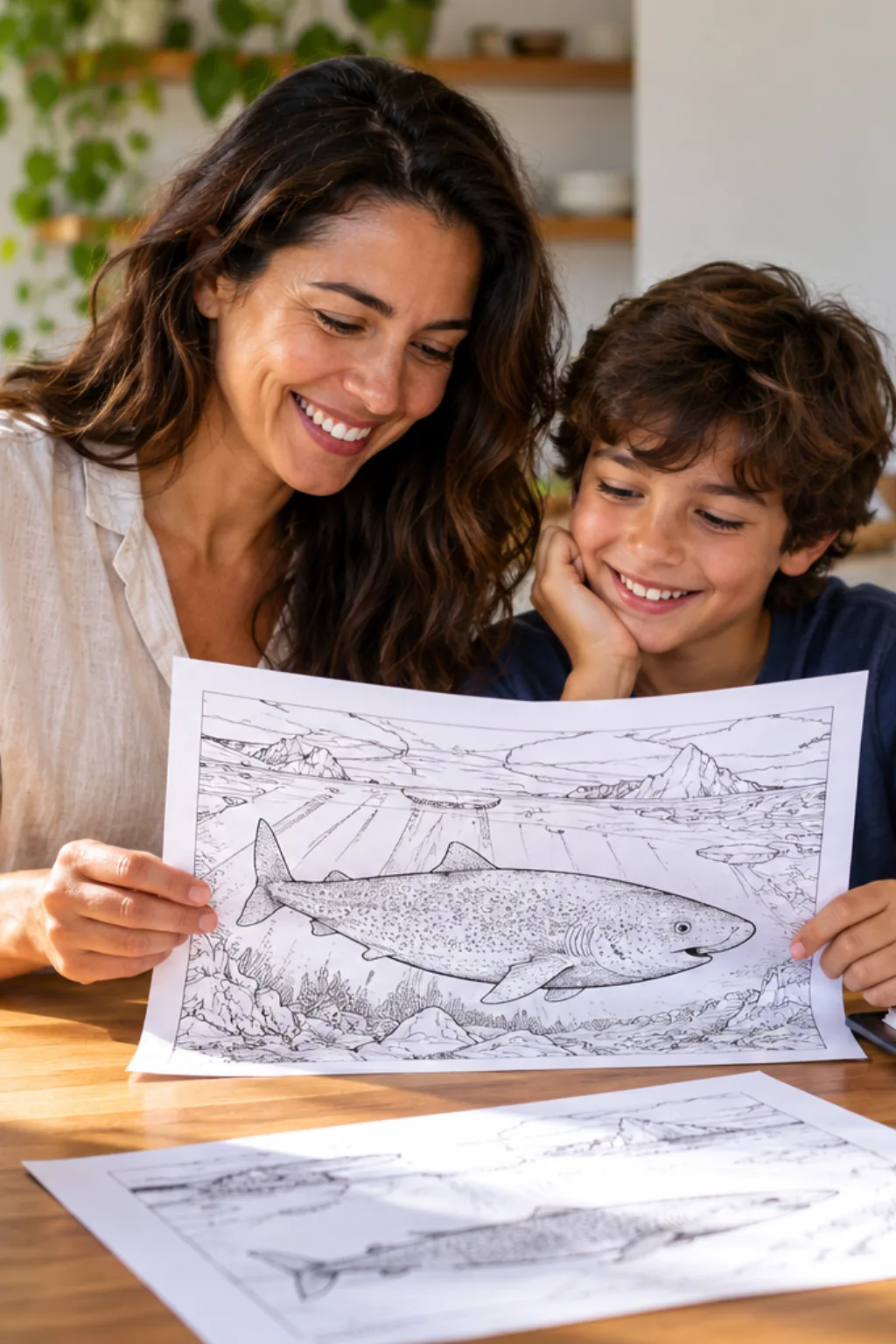 desenhos de tubarão-da-Groenlândia para colorir — exemplo criado na Desenhos pra Colorir