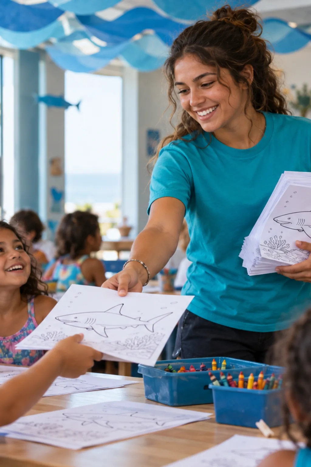 desenhos de tubarão-de-recife para colorir — exemplo criado na Desenhos pra Colorir