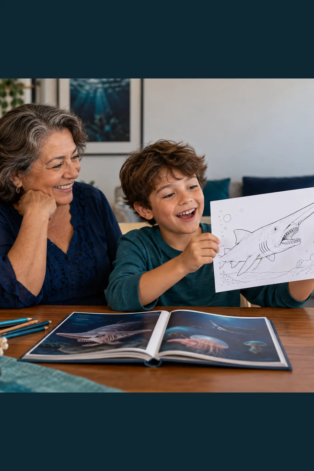 desenhos de tubarão-duende para colorir — exemplo criado na Desenhos pra Colorir