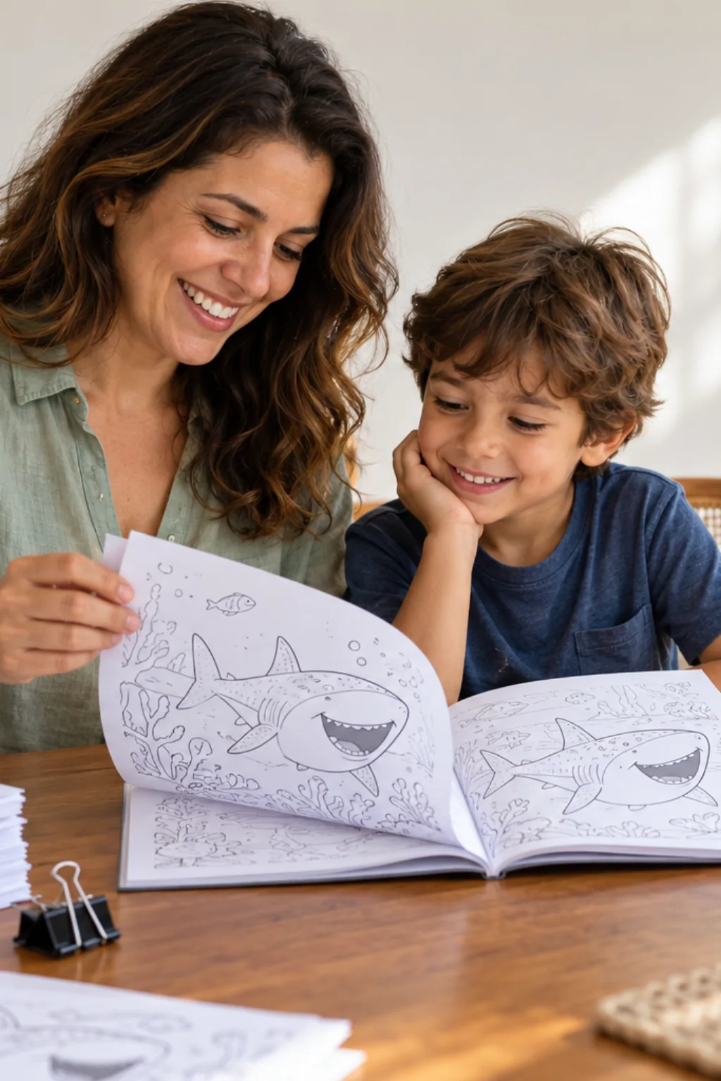 desenhos de tubarão-elefante para colorir — exemplo criado na Desenhos pra Colorir