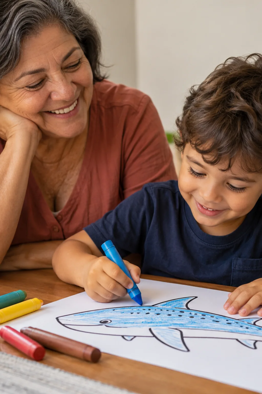 desenhos de tubarão-lixa para colorir — exemplo criado na Desenhos pra Colorir