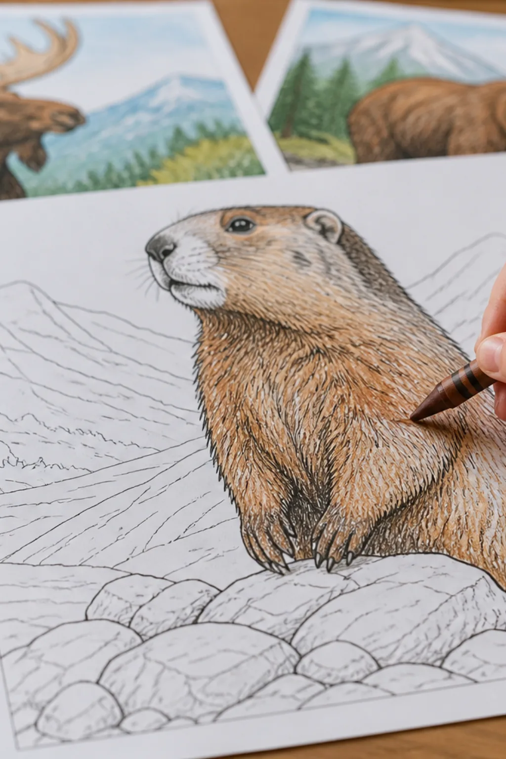 desenho de marmota para colorir - 2