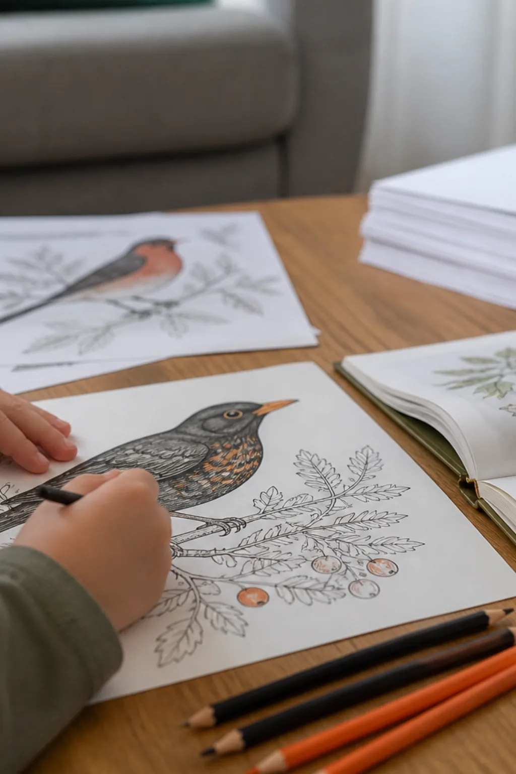 desenhos de melro para colorir - 2