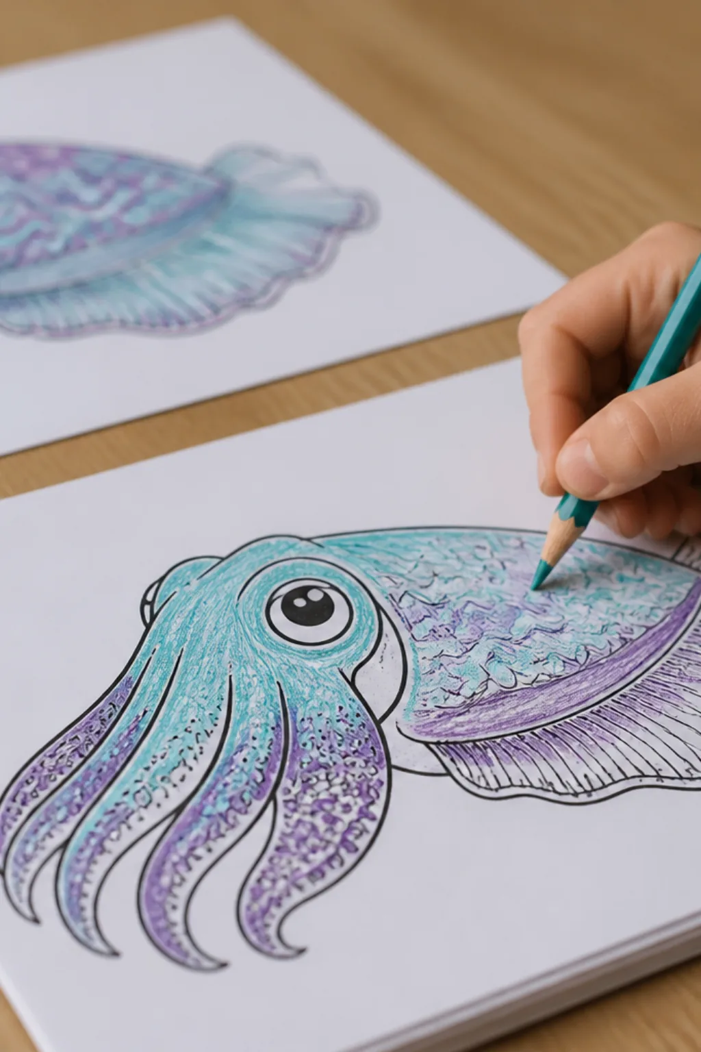 desenhos do molusco sépia para colorir - 2