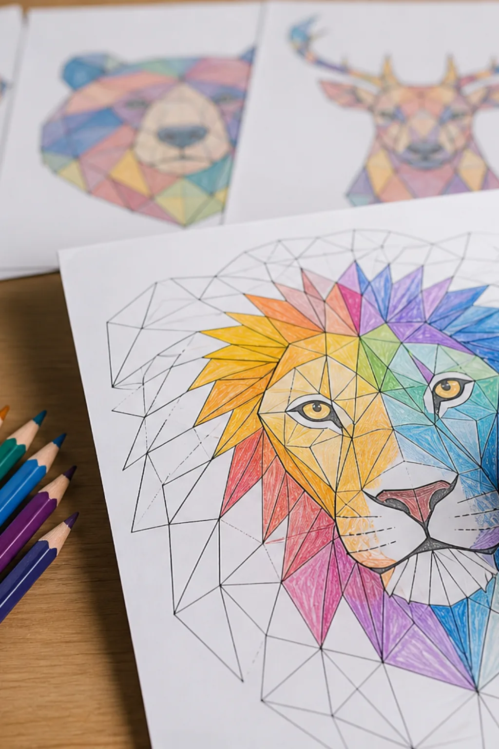 desenhos de animais em mosaico para colorir - 2