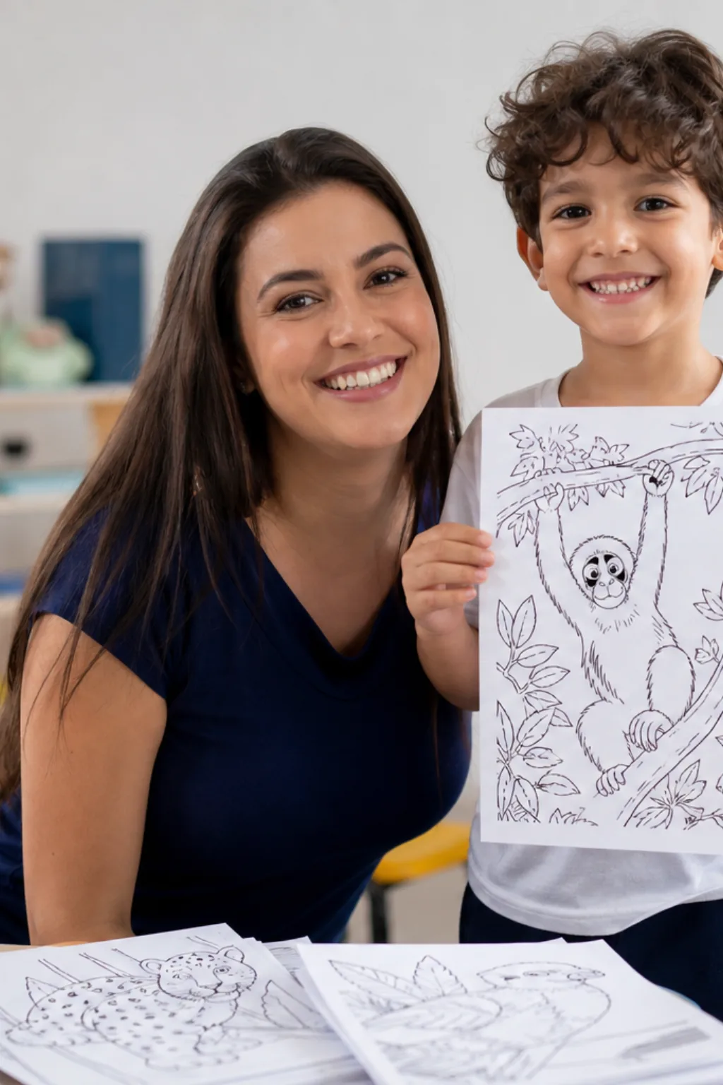 desenhos de muriqui para colorir — exemplo criado na Desenhos pra Colorir