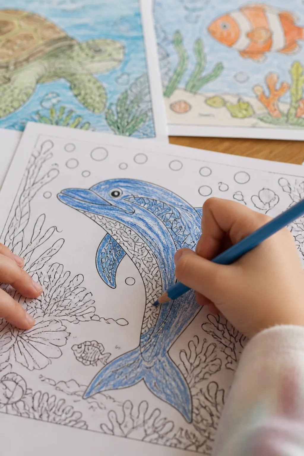 desenhos de animais que nadam para colorir - 2