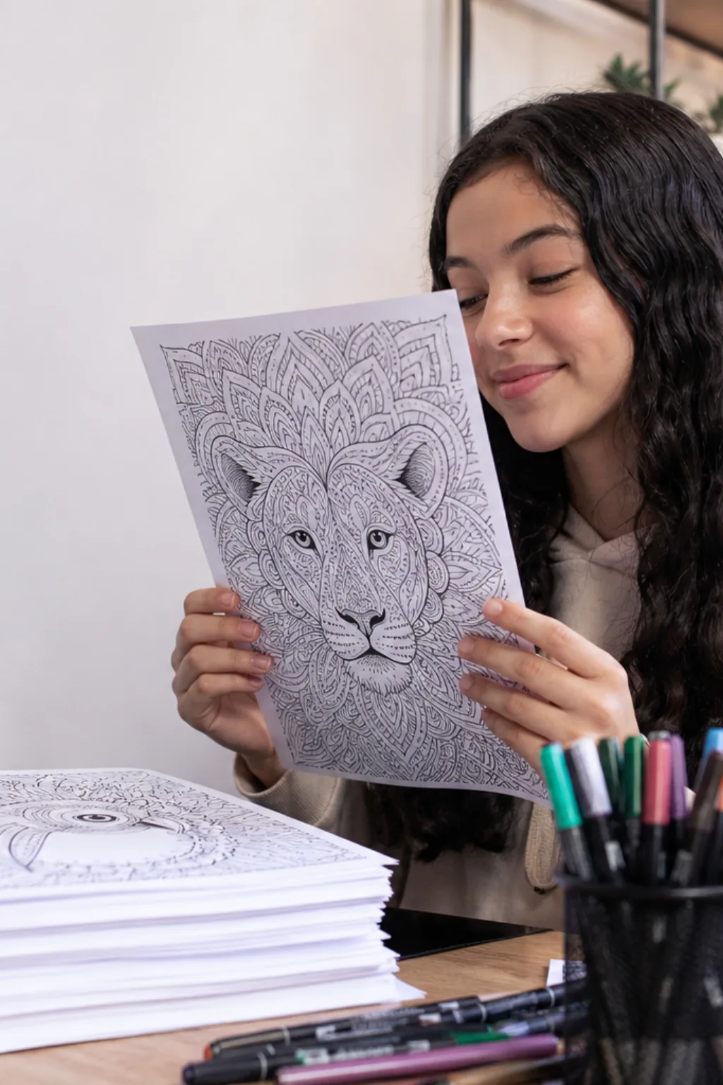 desenhos de animais com padrões para colorir — exemplo criado na Desenhos pra Colorir