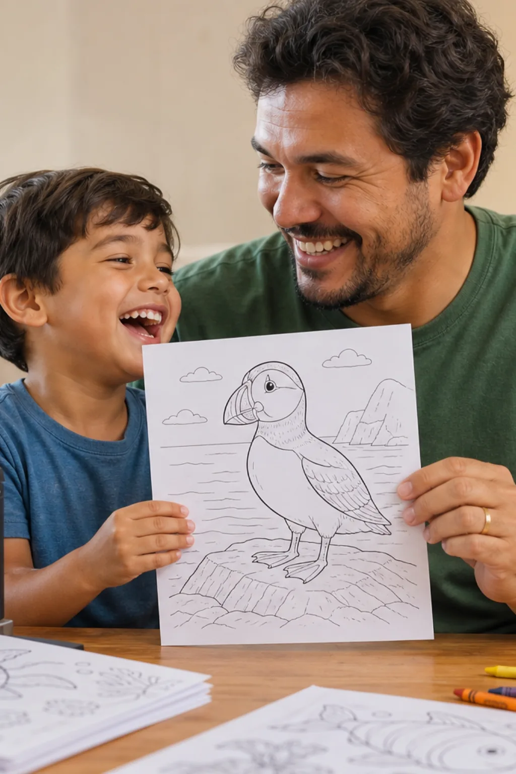desenhos de papagaio-do-mar para colorir — exemplo criado na Desenhos pra Colorir