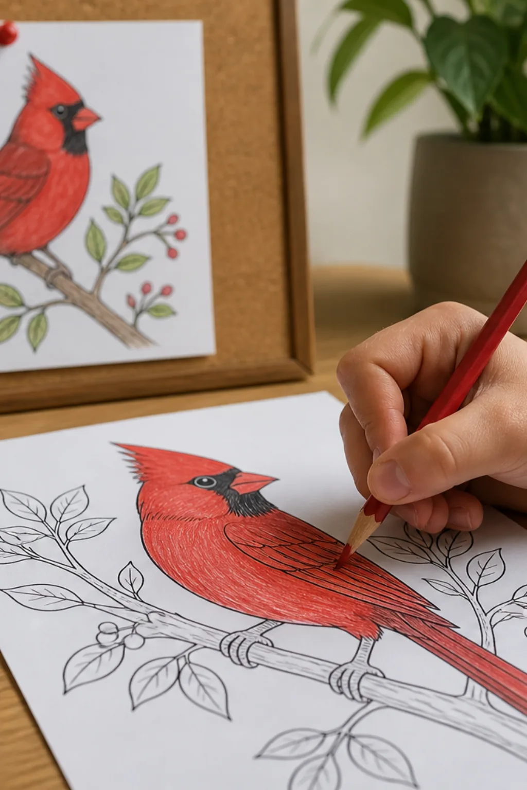 desenhos do pássaro cardeal para colorir - 2