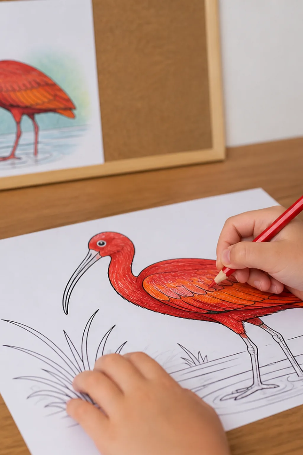 desenhos do pássaro guará para colorir - 2