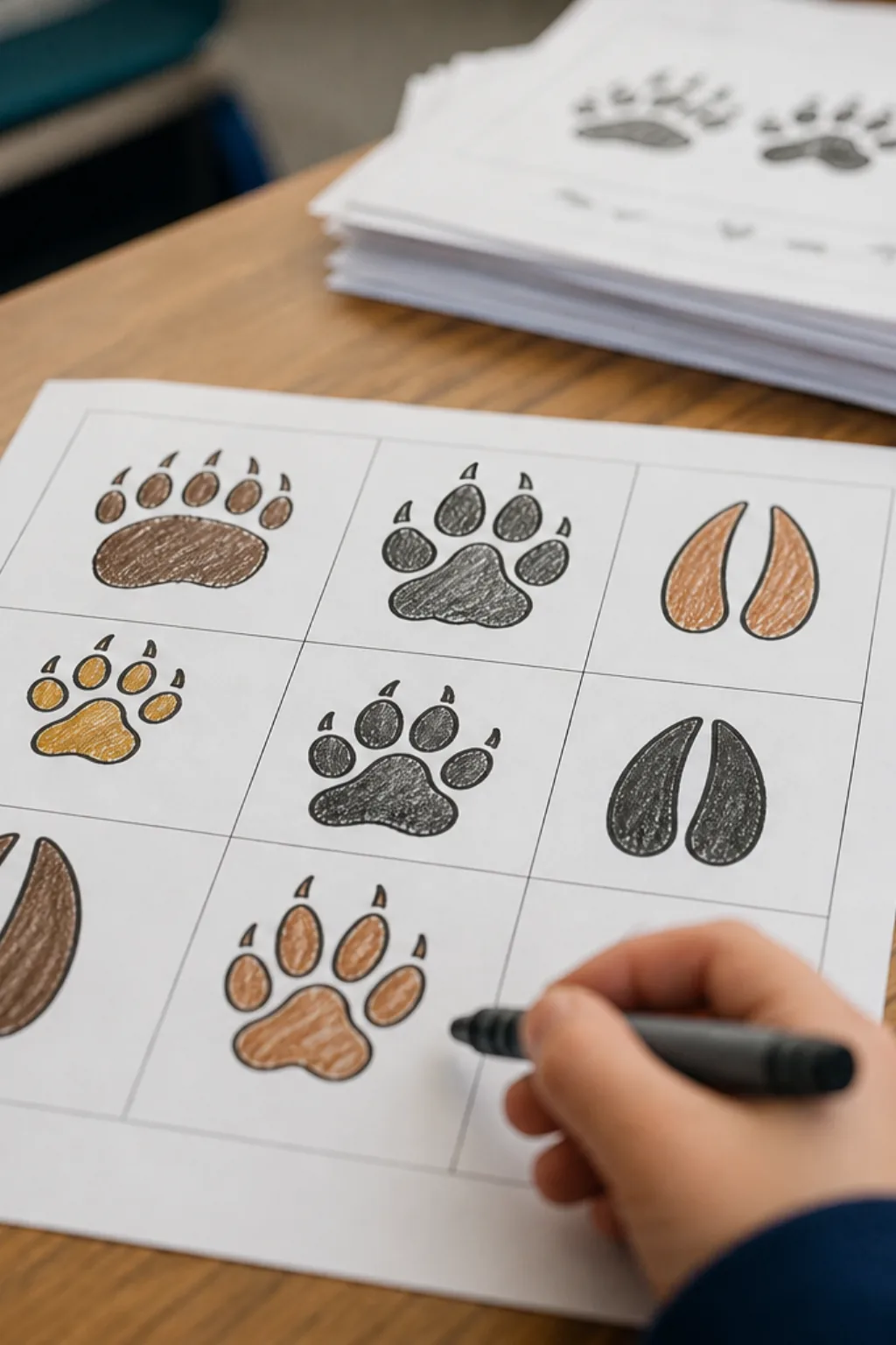 desenhos de pegadas de animais para colorir - 2