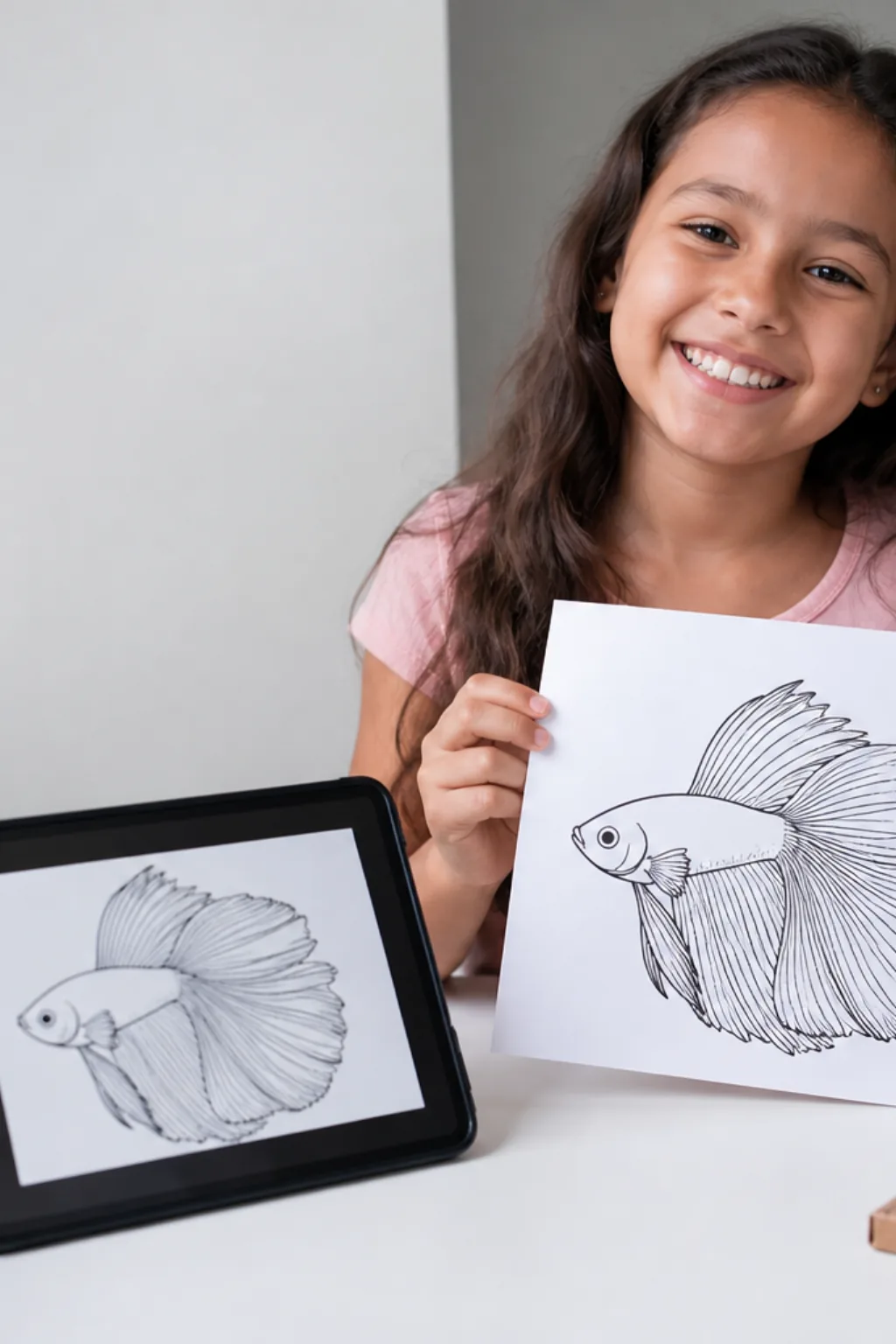 desenho de peixe betta para colorir - 1
