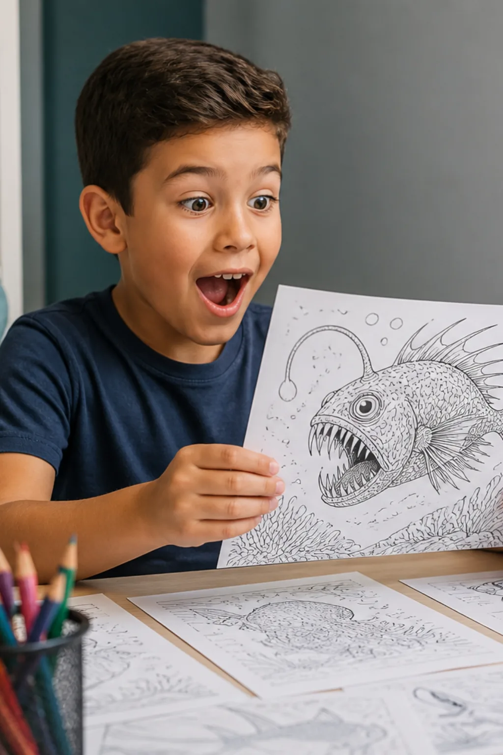 desenhos de peixe-dragão para colorir — exemplo criado na Desenhos pra Colorir