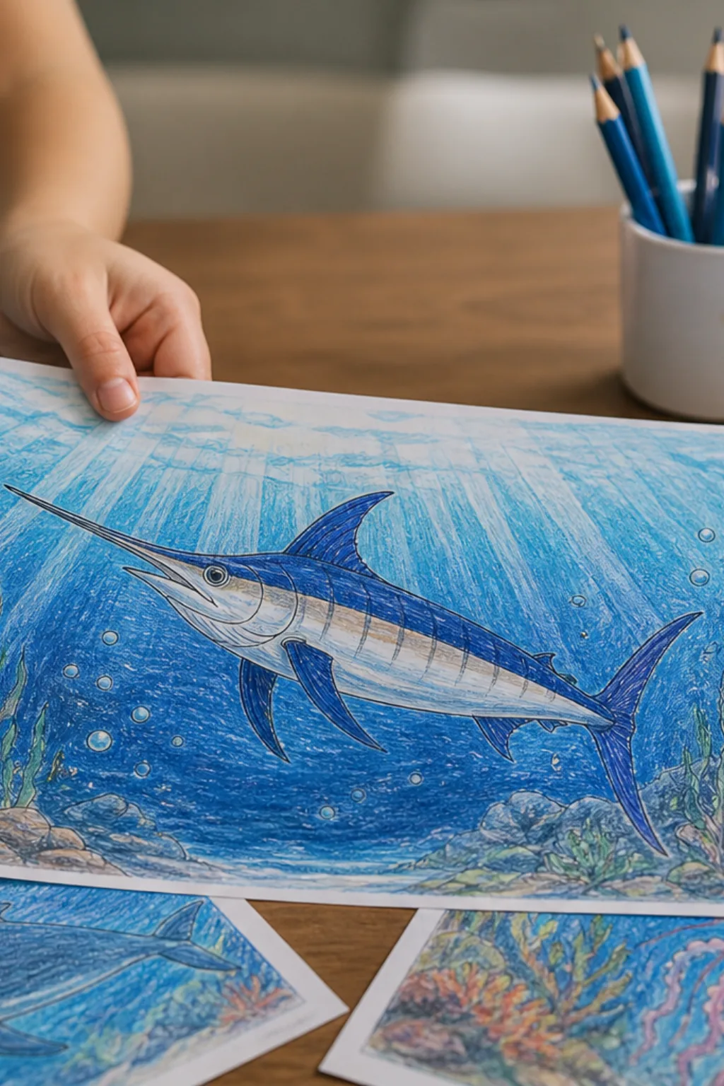 desenho de peixe espada para colorir - 2