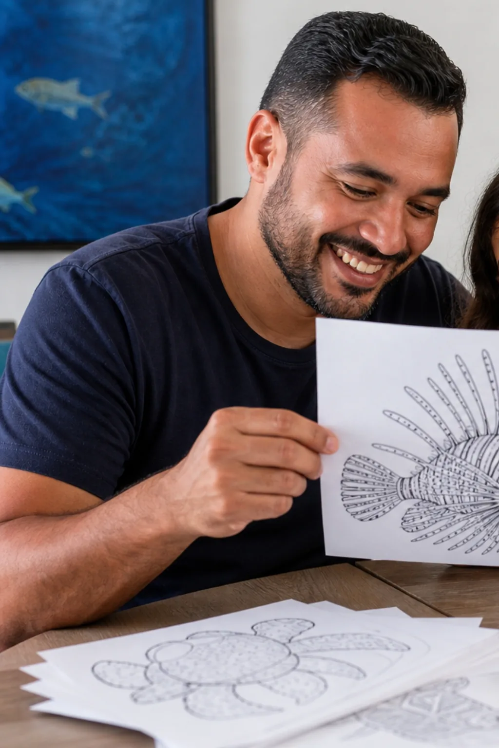 desenhos de peixe-leão para colorir — exemplo criado na Desenhos pra Colorir