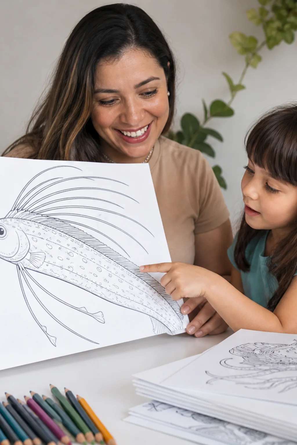 desenhos de peixe-remo para colorir — exemplo criado na Desenhos pra Colorir
