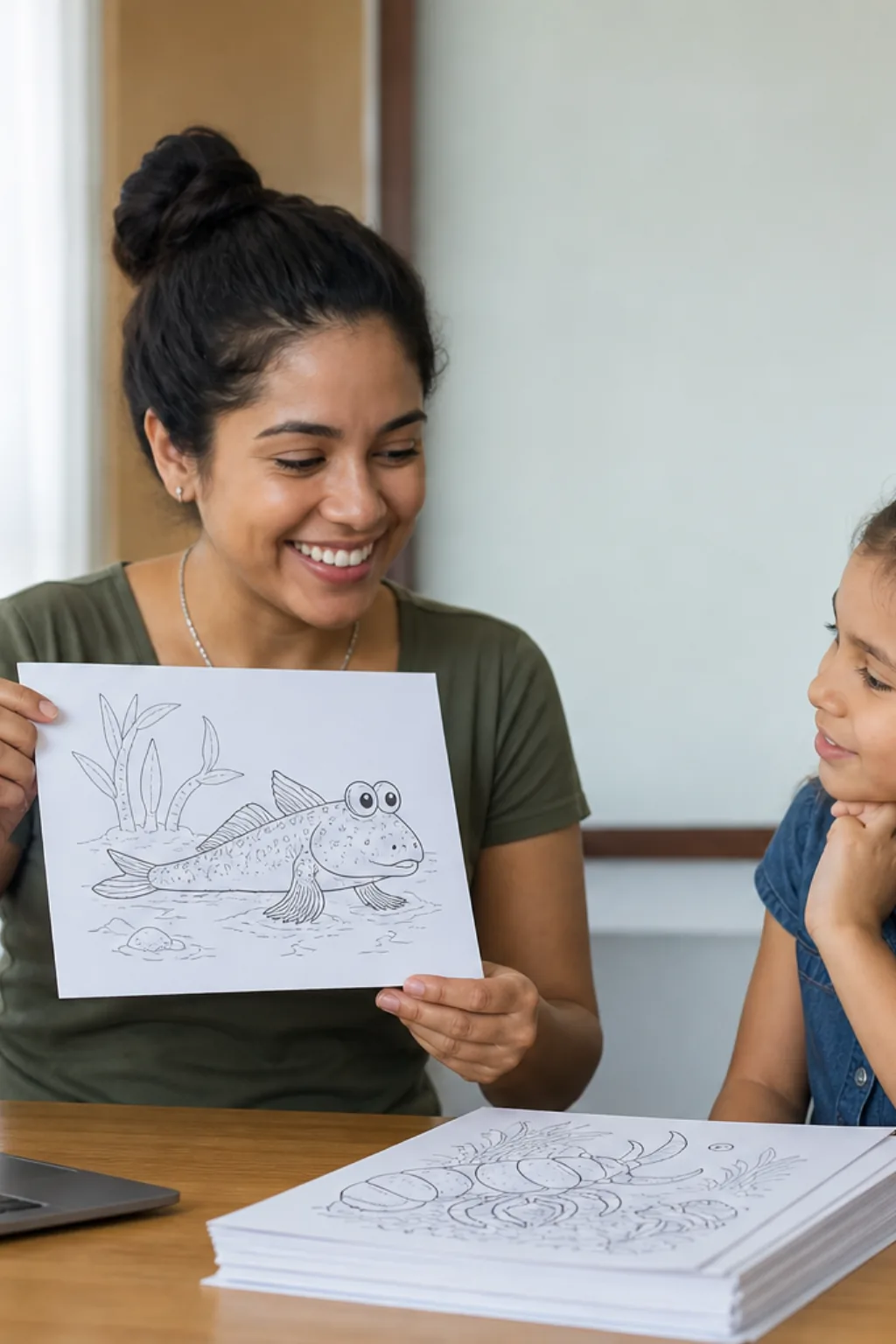 desenhos de peixe saltador-do-lodo para colorir — exemplo criado na Desenhos pra Colorir