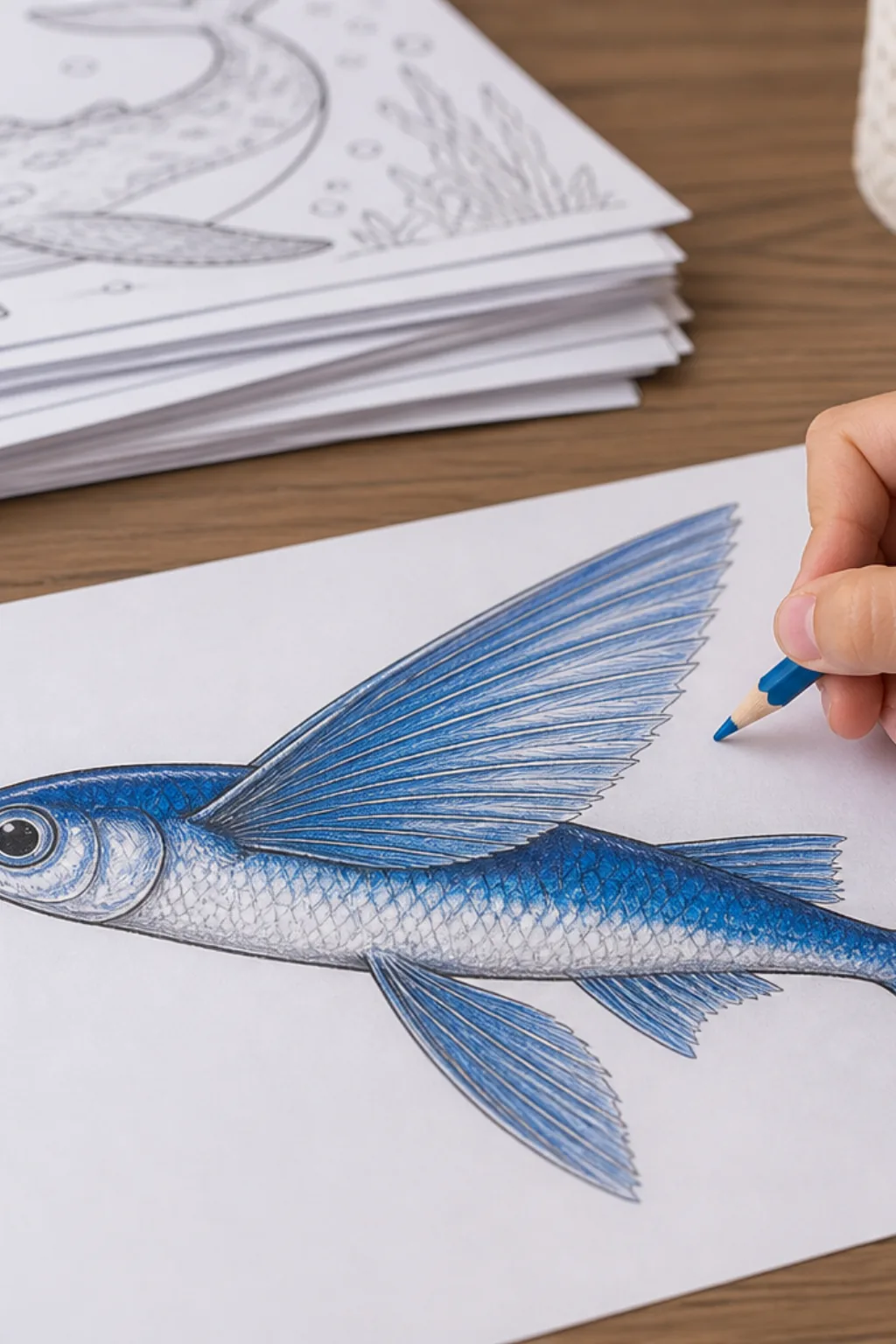 desenhos de peixe-voador para colorir - 2