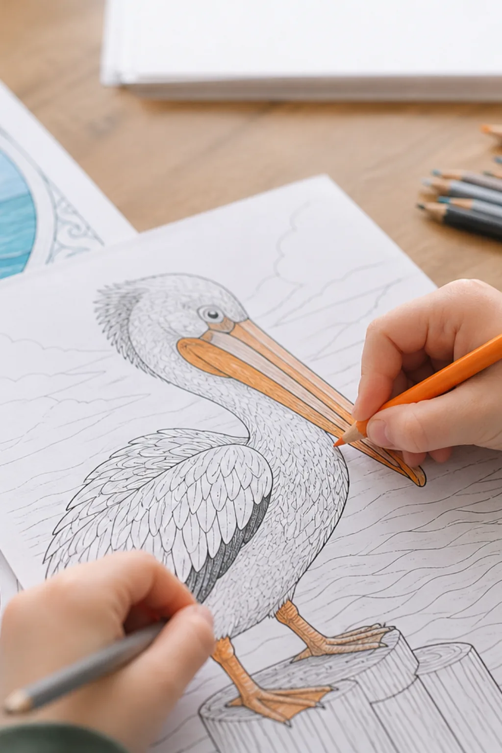 desenhos de pelicano para colorir - 2