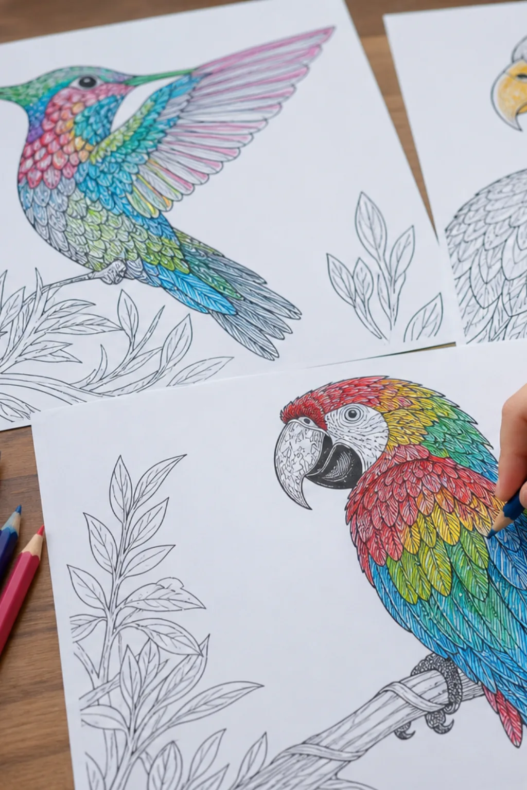 desenhos de animais com penas para colorir - 2