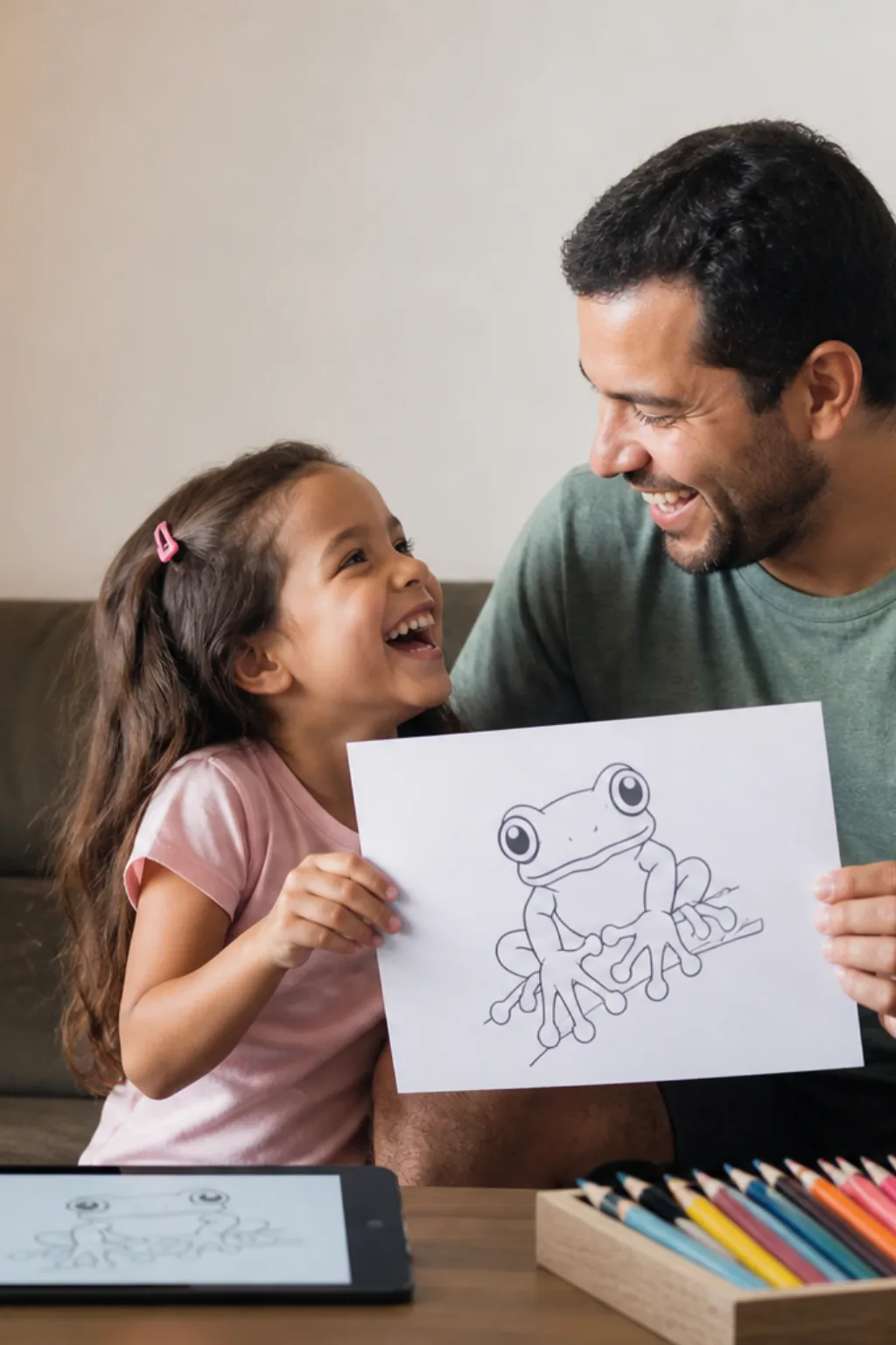 desenhos de perereca-de-olhos-vermelhos para colorir — exemplo criado na Desenhos pra Colorir