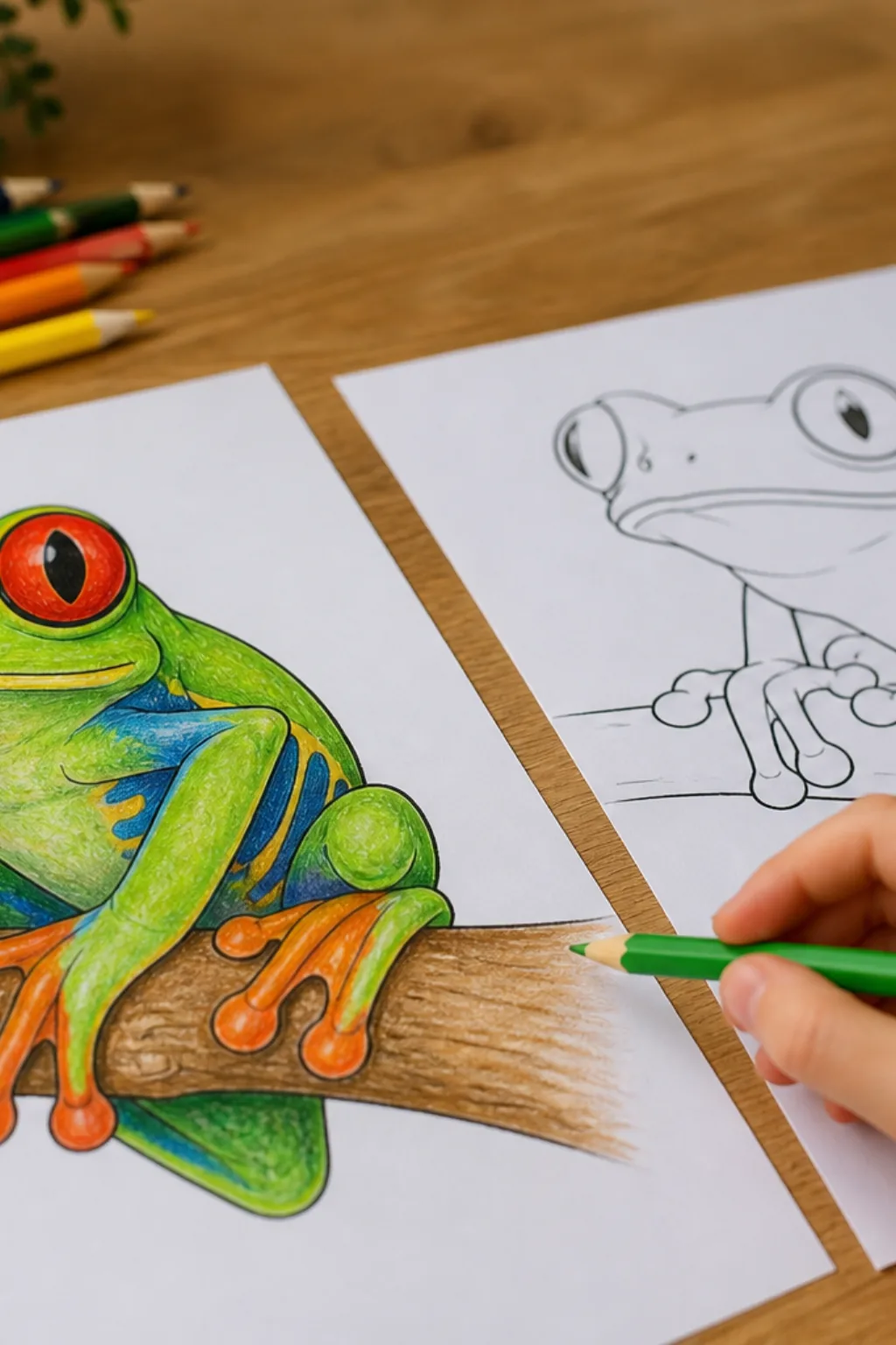 desenhos de perereca-de-olhos-vermelhos para colorir - 2