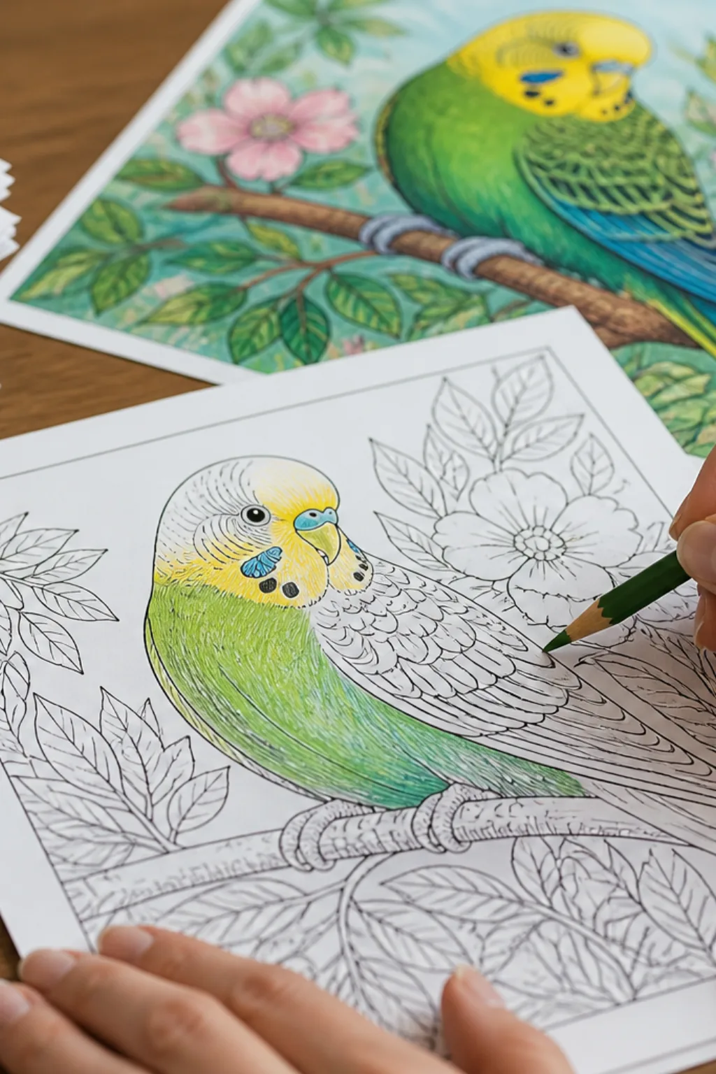 desenhos de periquito para colorir - 2