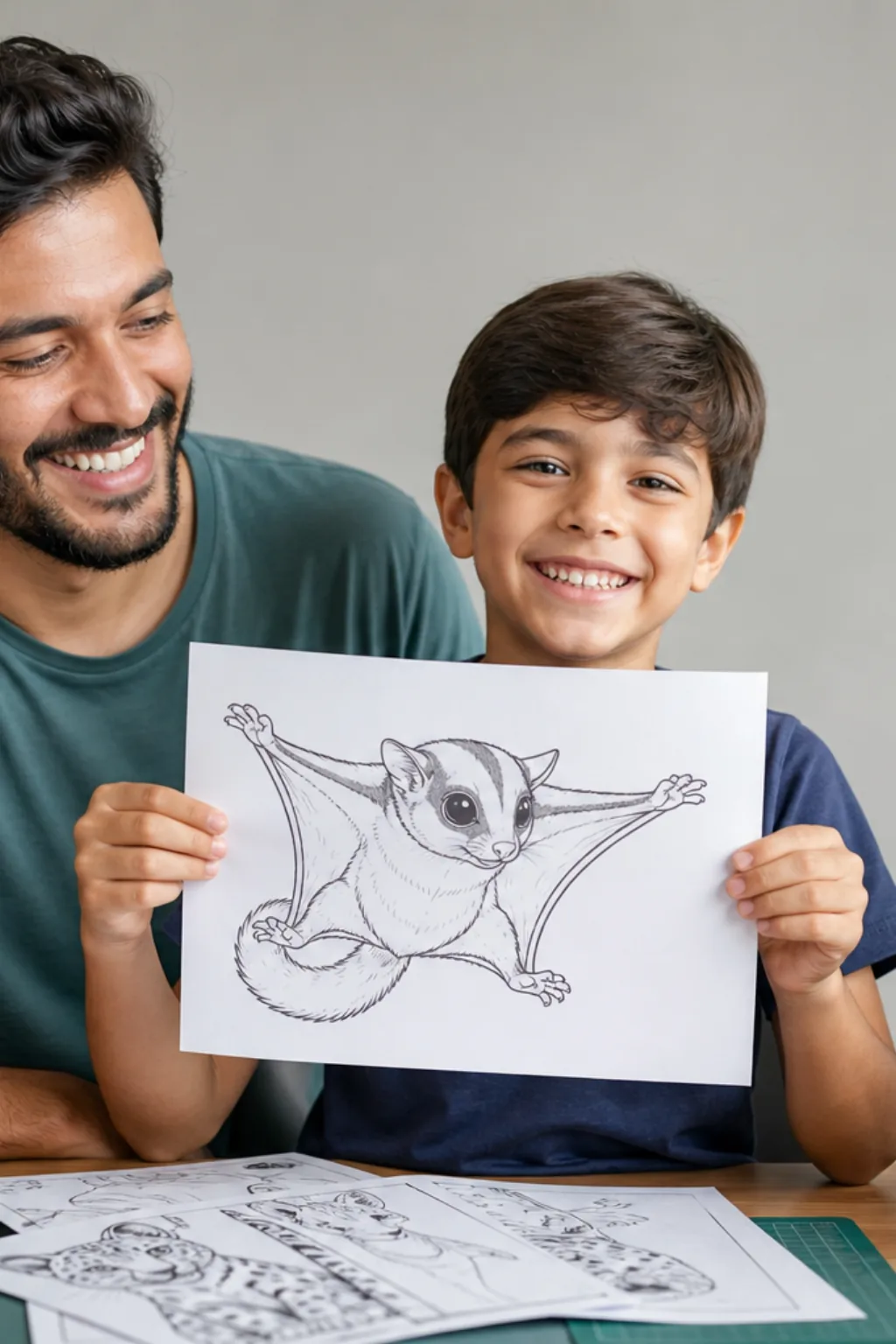desenhos de petauro-do-açúcar para colorir — exemplo criado na Desenhos pra Colorir
