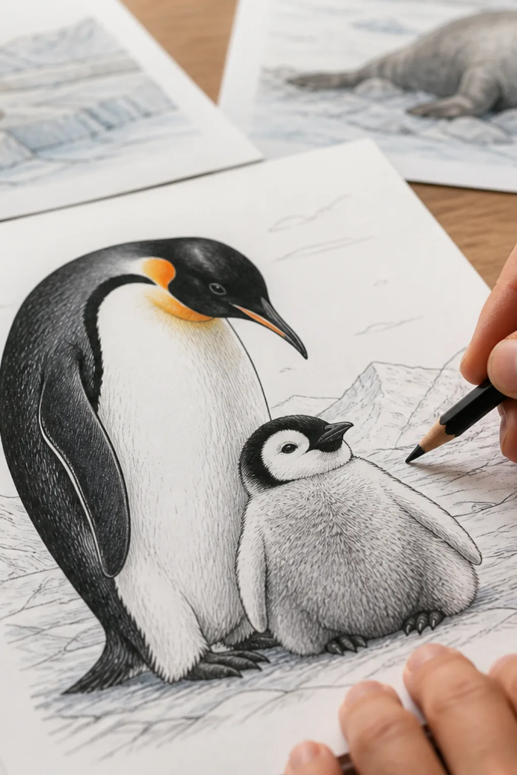 desenhos de pinguim-imperador para colorir - 2
