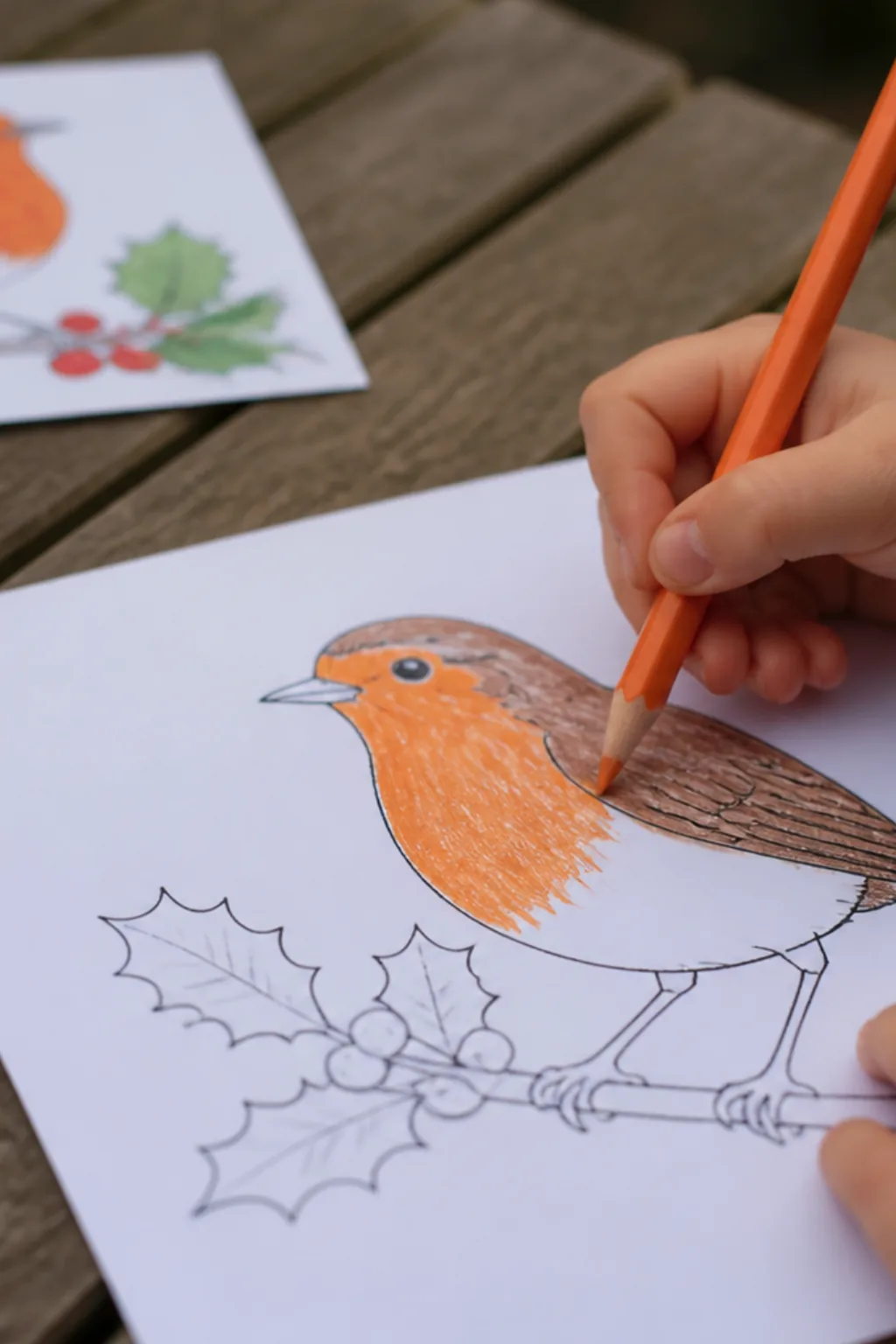 desenhos de pisco-de-peito-ruivo para colorir - 2