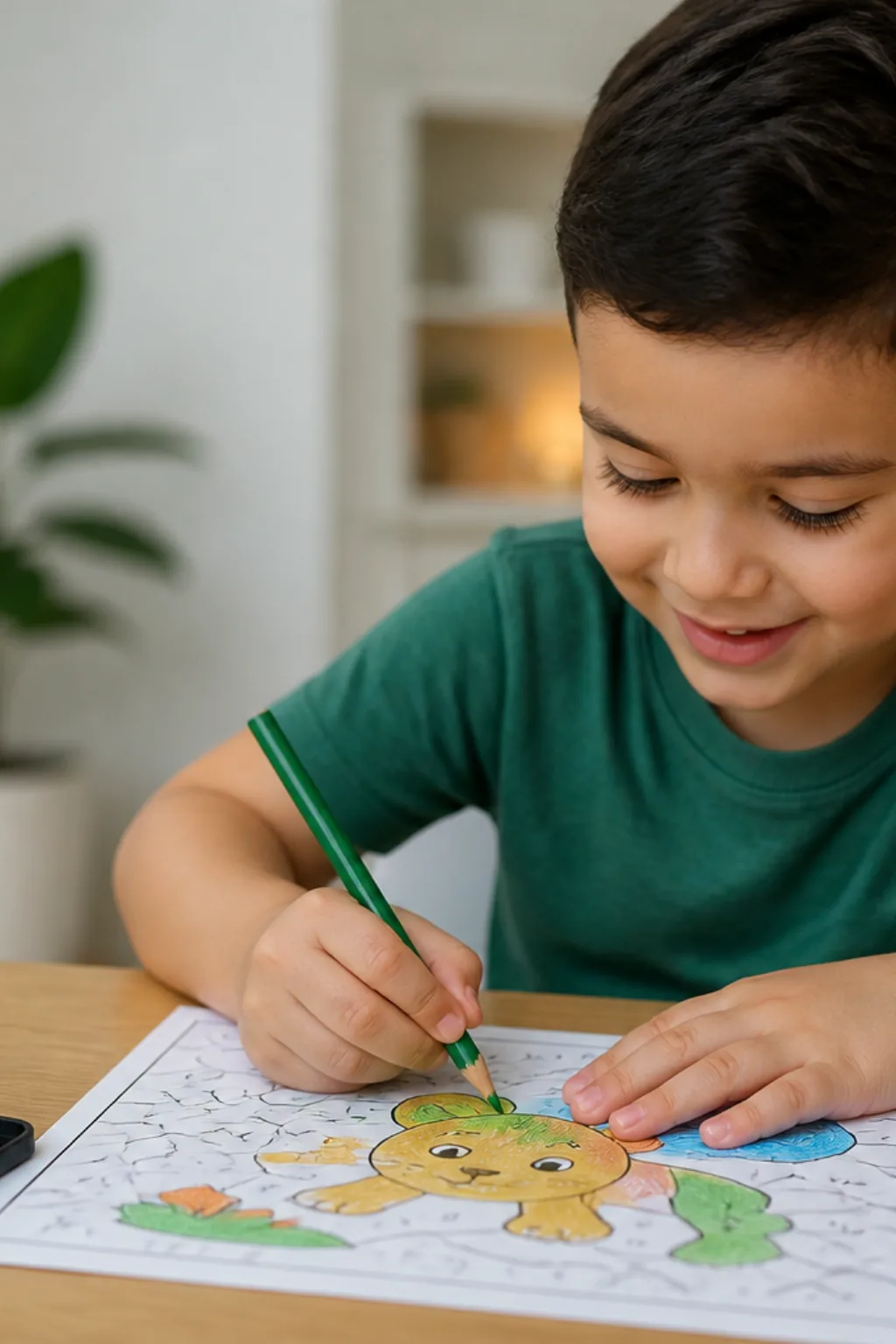 desenhos de animais para colorir por números — exemplo criado na Desenhos pra Colorir