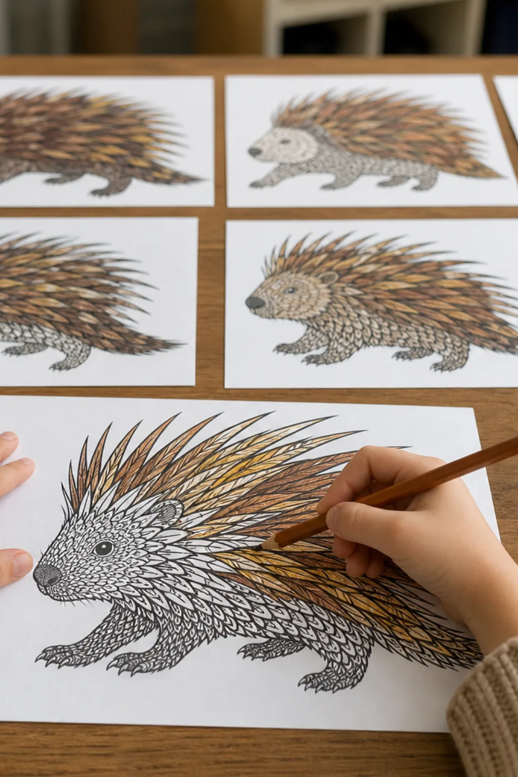 desenhos de porco espinho para colorir - 2