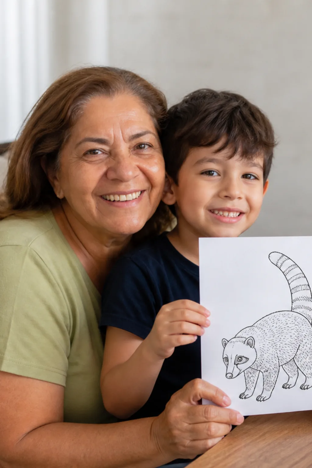 desenhos de quati para colorir - 1