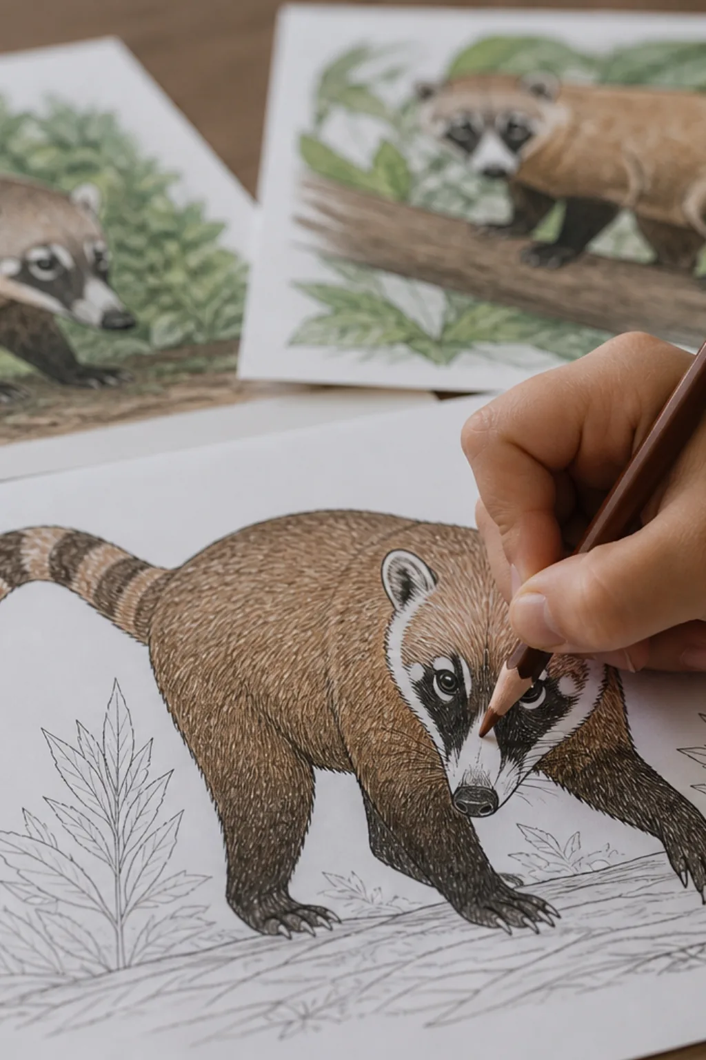desenhos de quati para colorir - 2