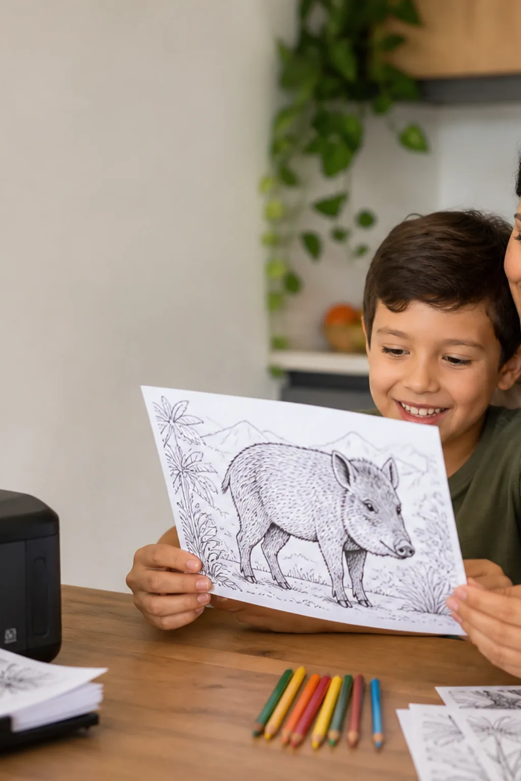 desenhos de queixada para colorir — exemplo criado na Desenhos pra Colorir