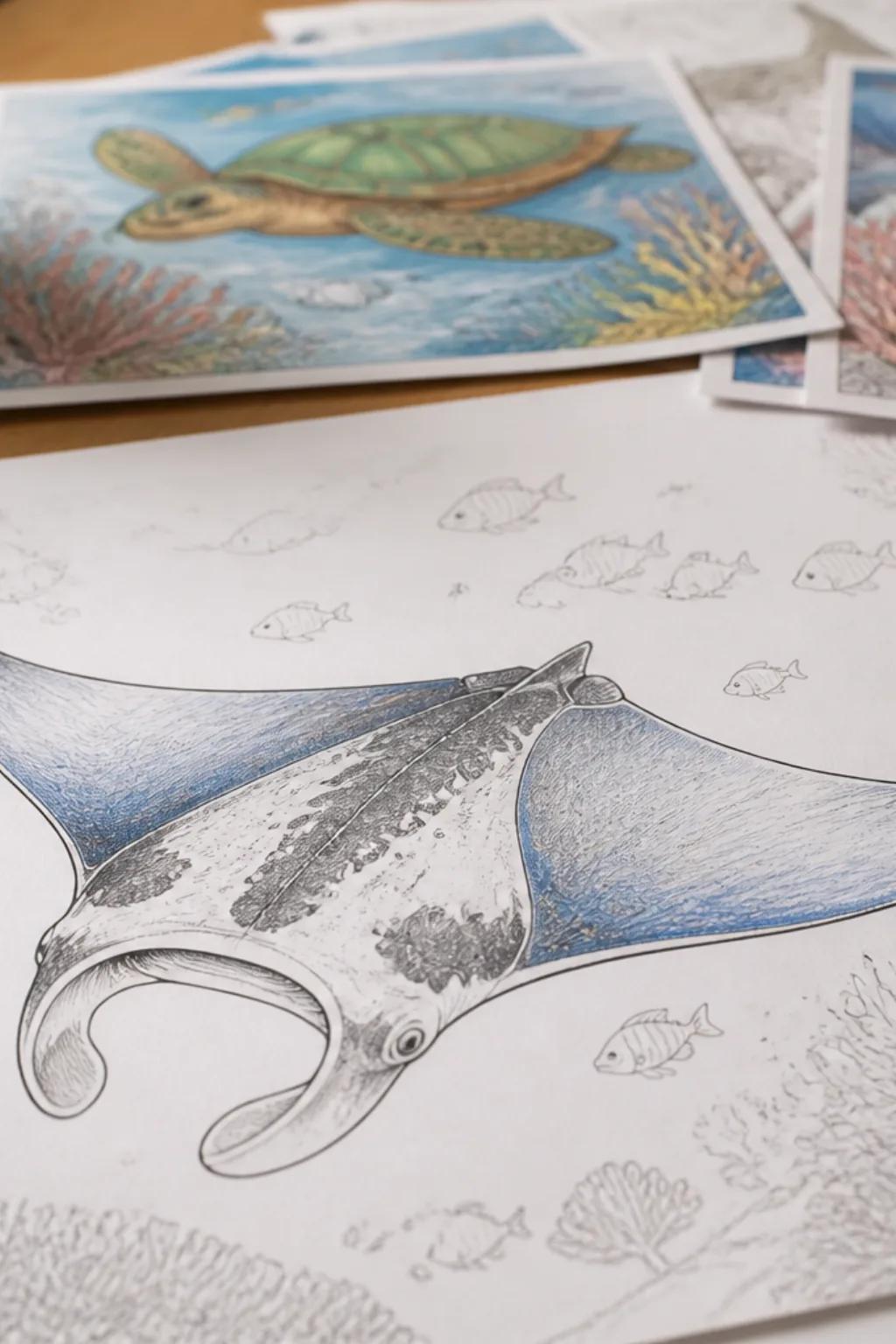 desenhos de raia-manta para colorir - 2