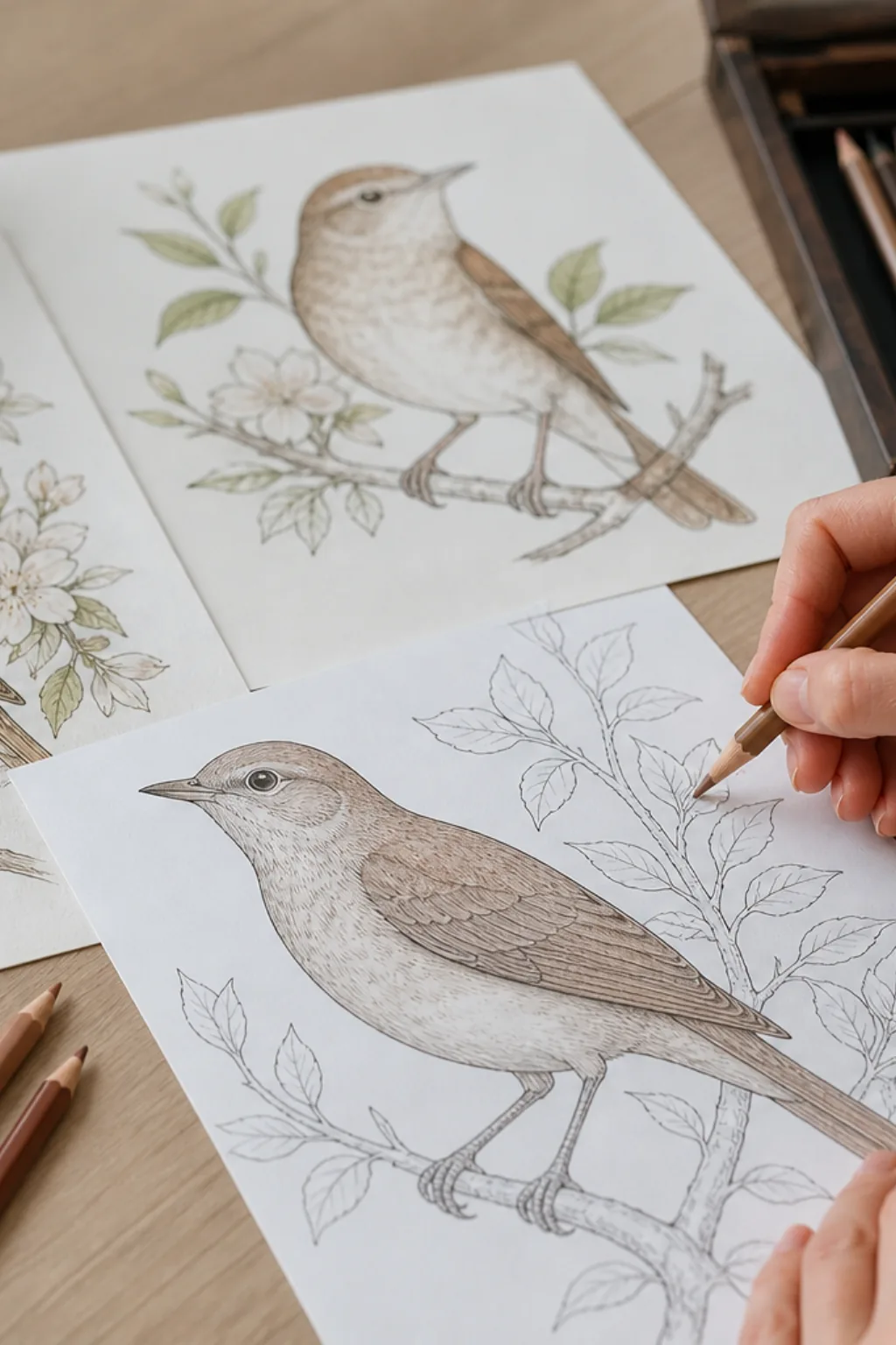 desenhos de rouxinol para colorir - 2