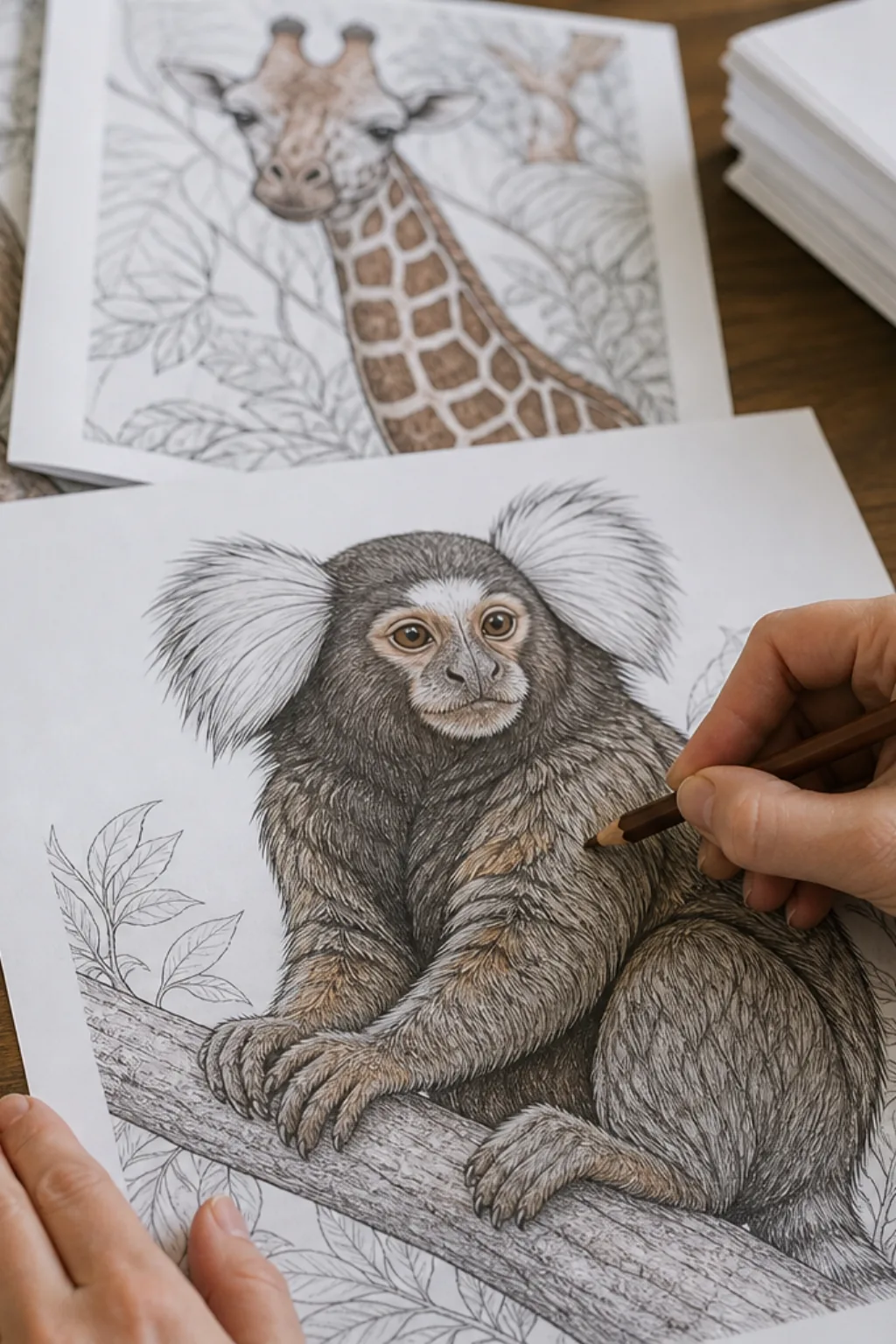 desenho de sagui para colorir - 2