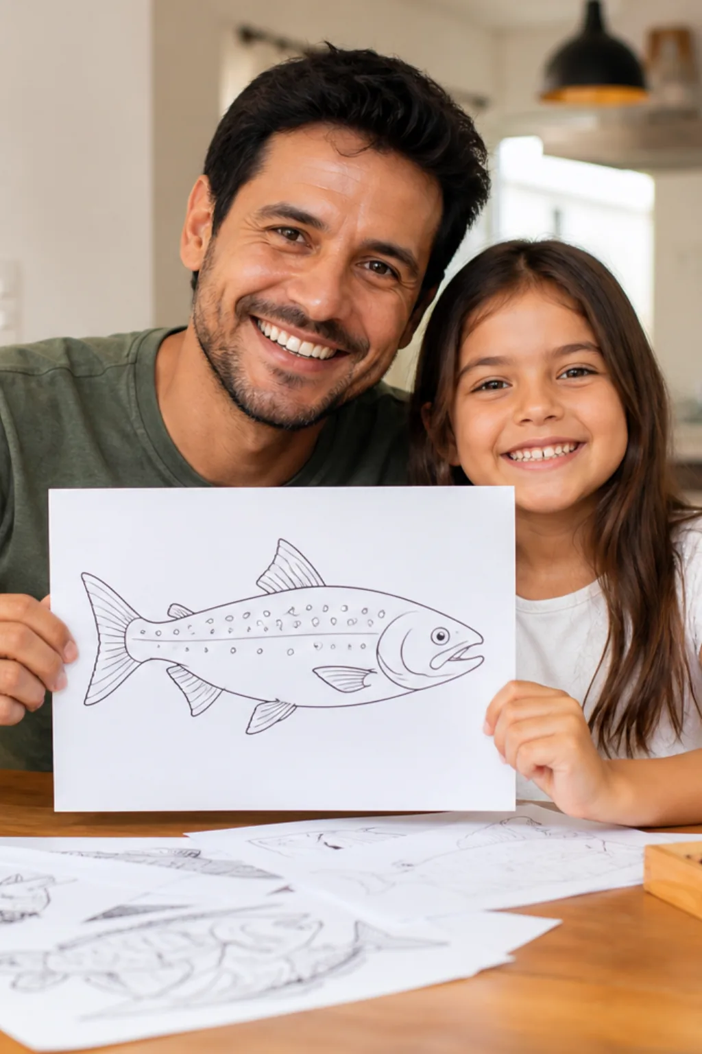 desenhos de salmão para colorir - 1