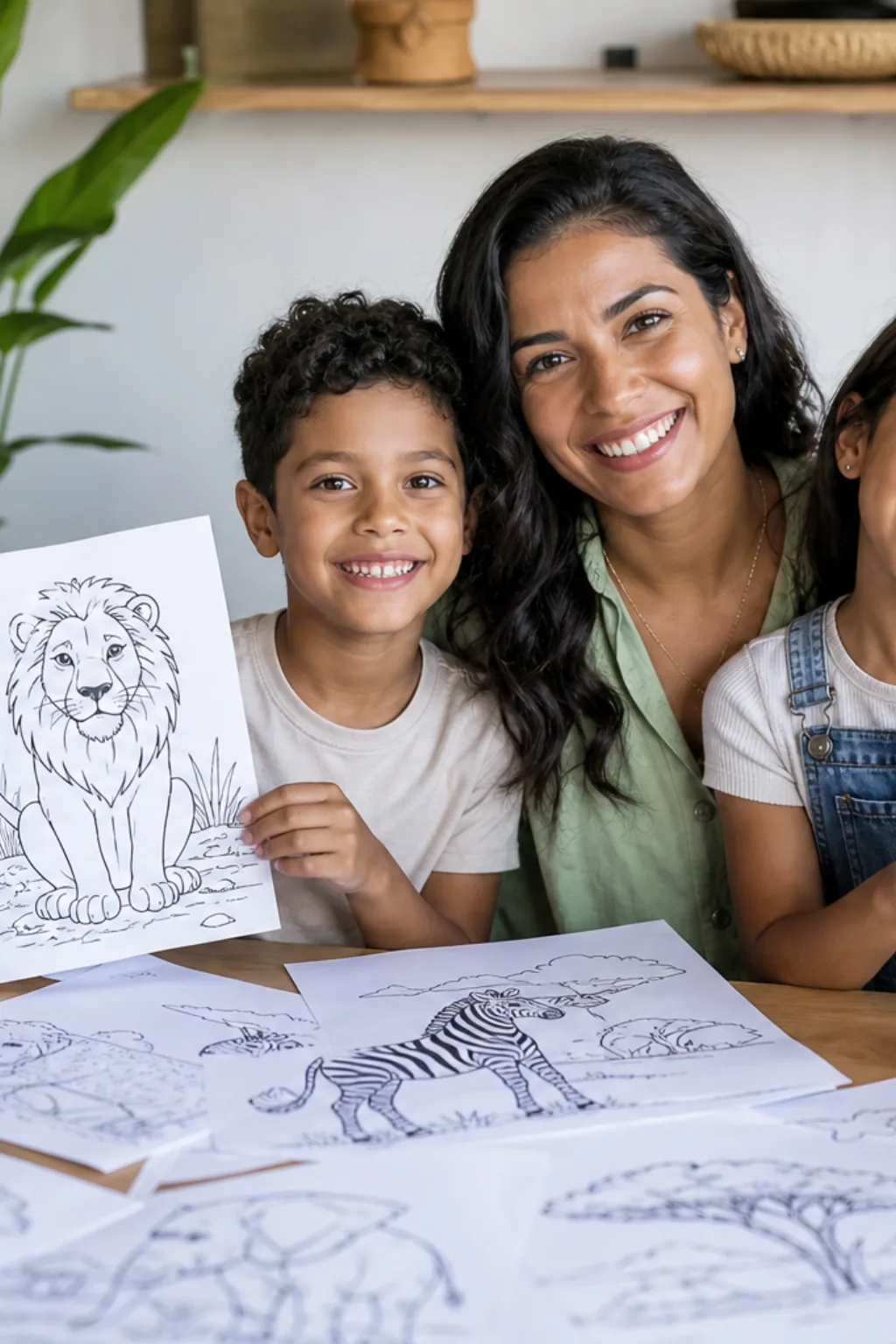 desenhos de animais da savana para colorir — exemplo criado na Desenhos pra Colorir
