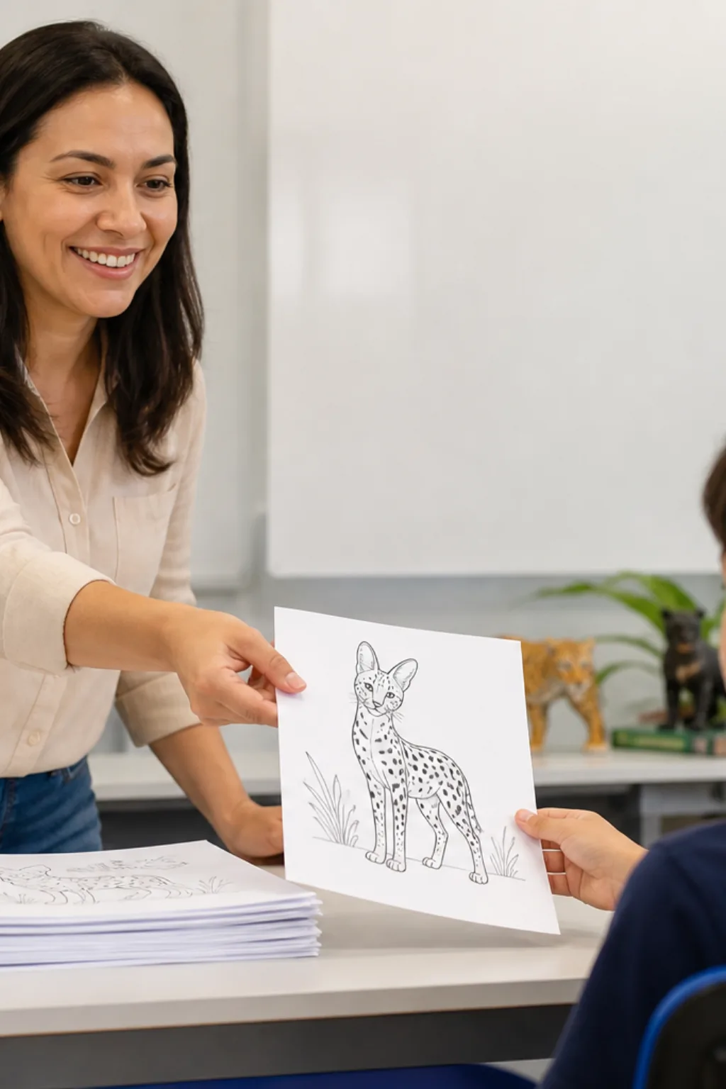 desenhos de serval para colorir — exemplo criado na Desenhos pra Colorir