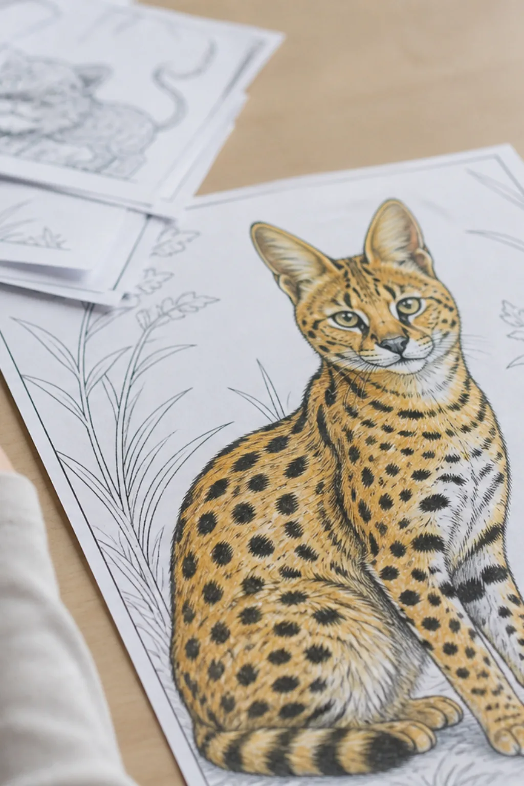 desenhos de serval para colorir - 2