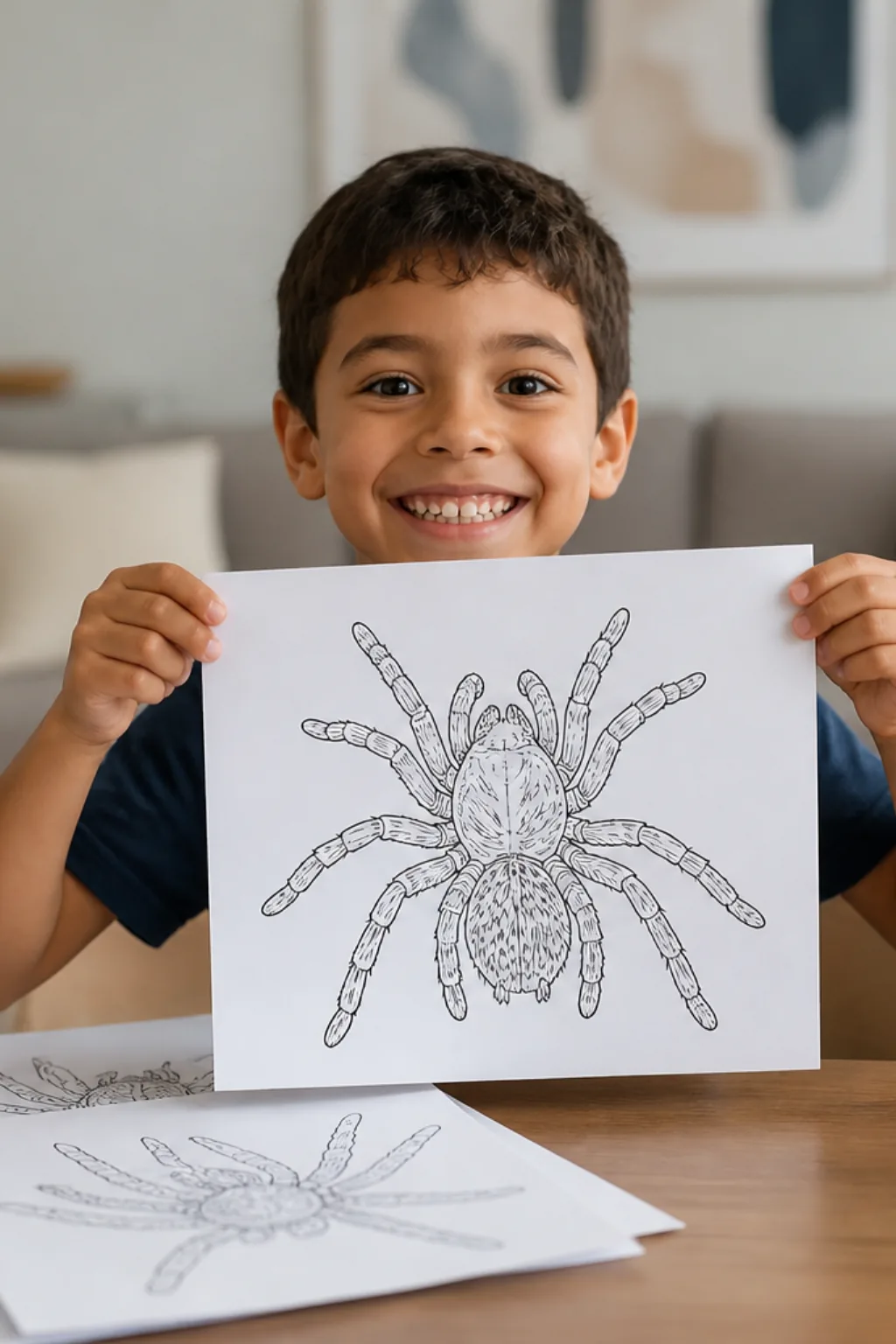 desenhos de tarântulas para colorir — exemplo criado na Desenhos pra Colorir