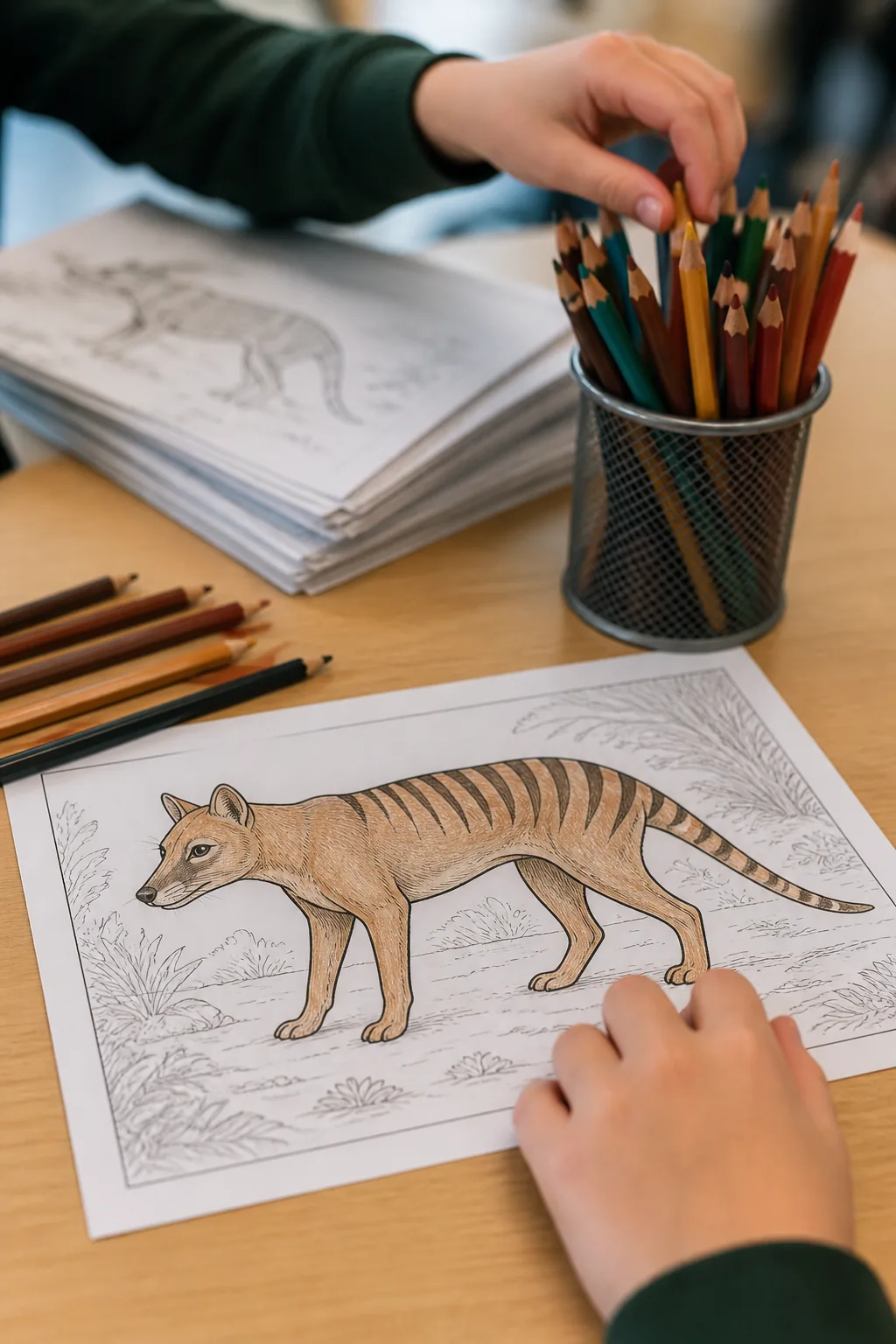 desenhos de tigre-da-tasmânia para colorir - 2